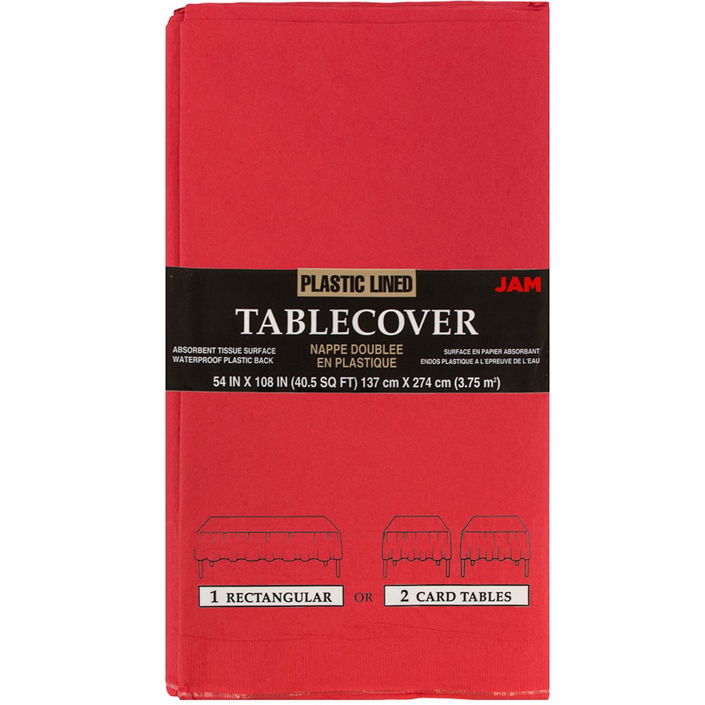 JAM Paper 108" Rectangular Plastic Lined Paper Table Cover