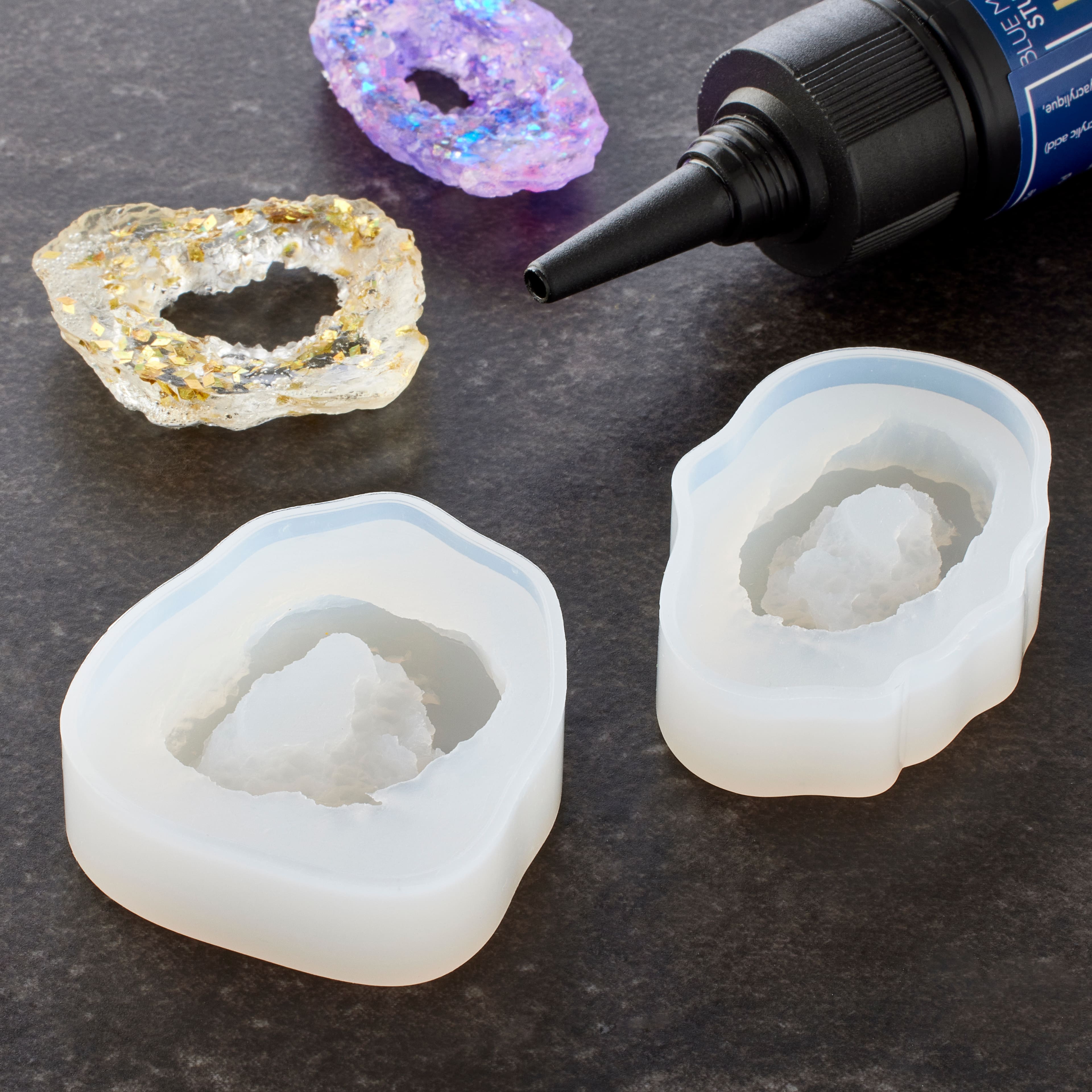 Blue Moon Studio&#x2122; UV Resin Craft Geodes Silicone Mold