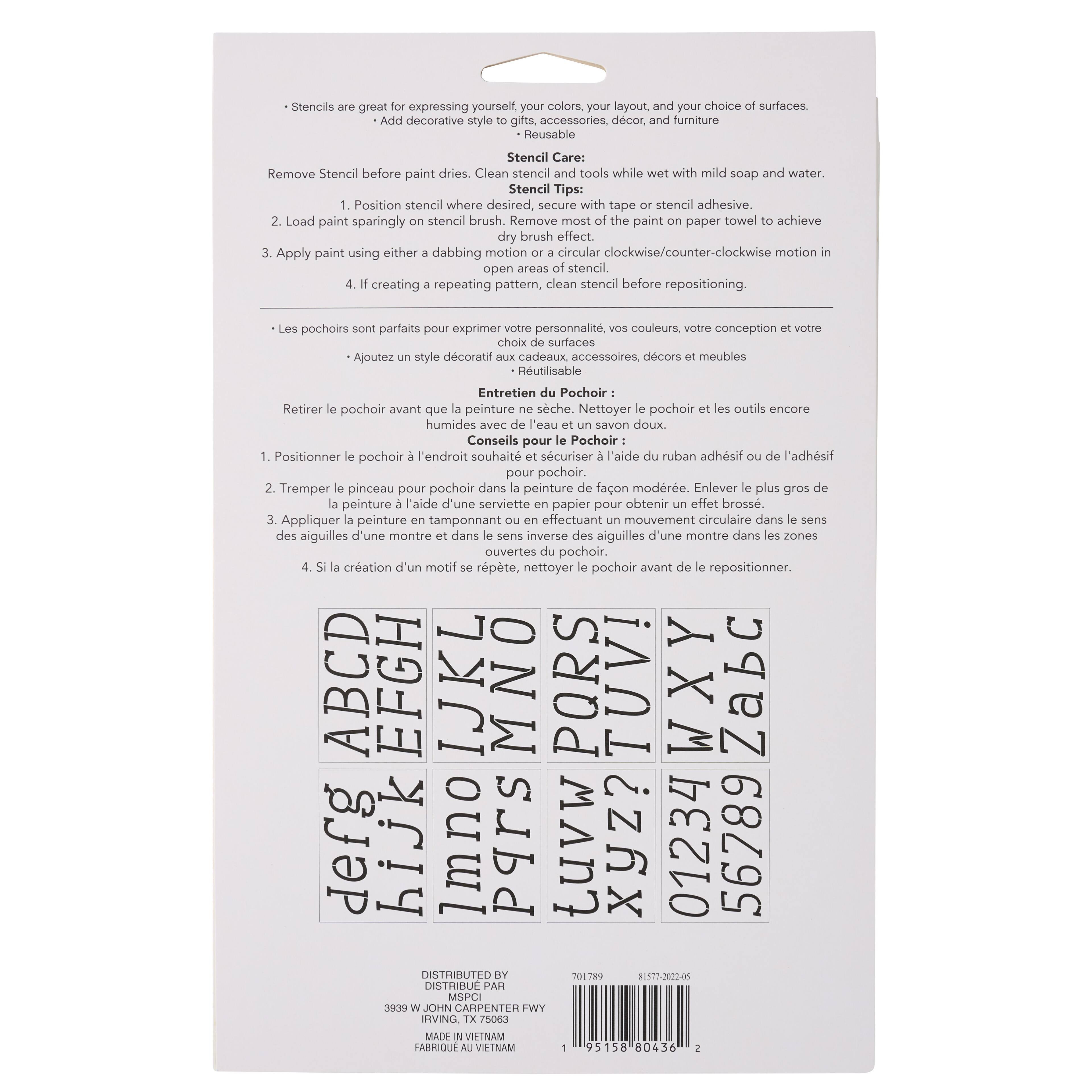 3" Italic Serif Alphabet Stencils by Craft Smart®