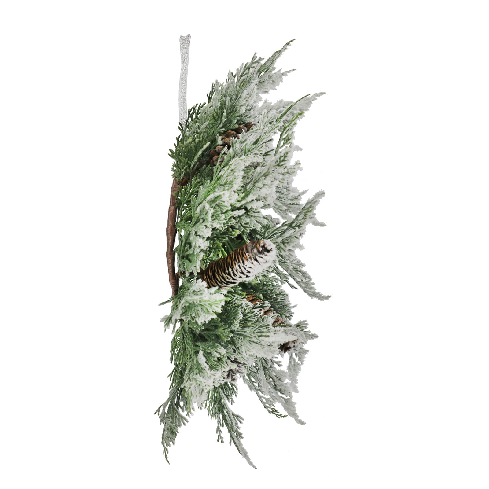 14&#x22; Snowy Cedar &#x26; Pinecone Mini Wreath by Ashland&#xAE;