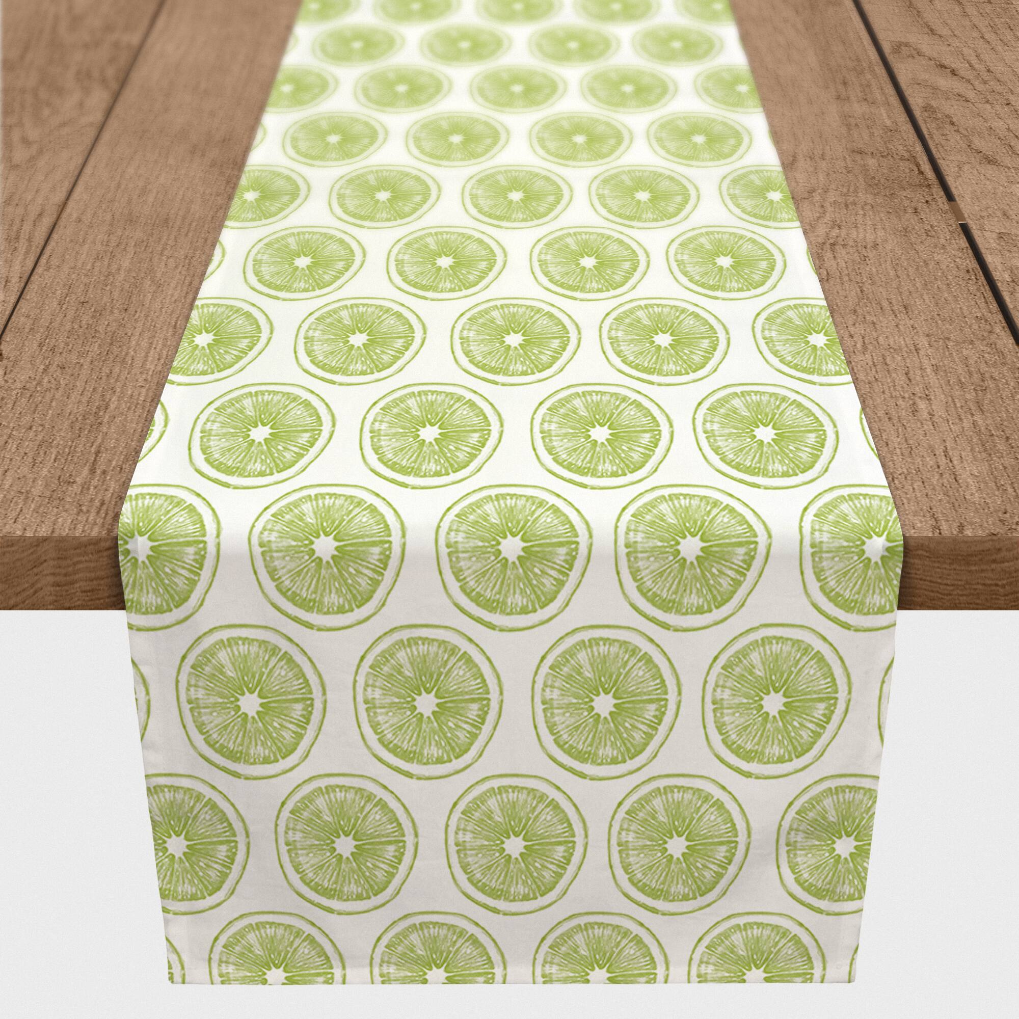 Lime Slices Indoor/Outdoor Table Runner
