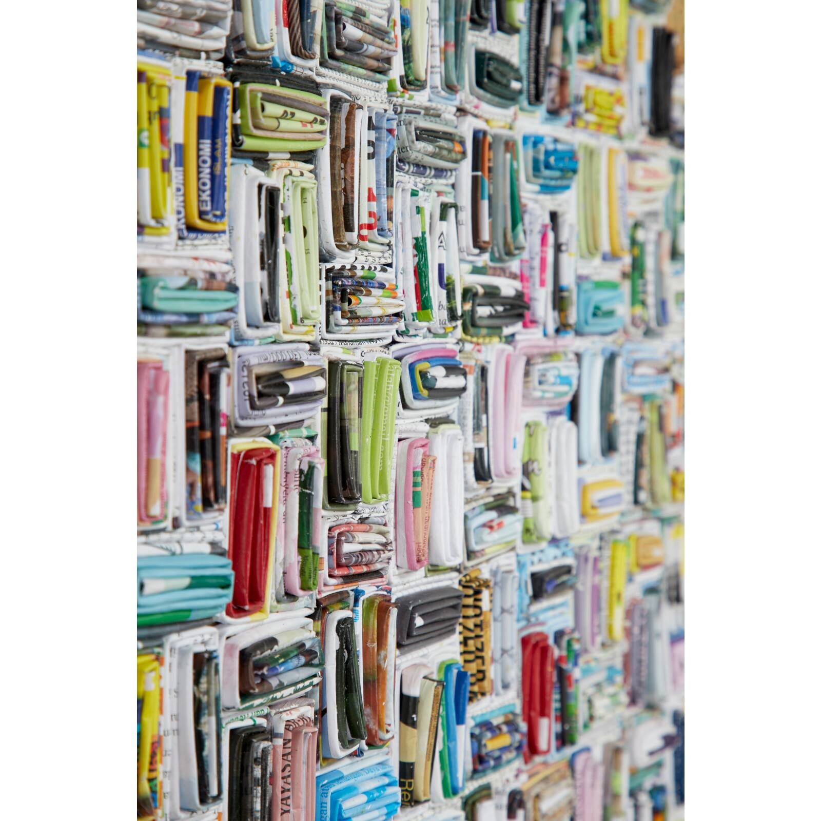 Multi Colored Modern Abstract Recycled Paper Wall Art, 23" x 40"