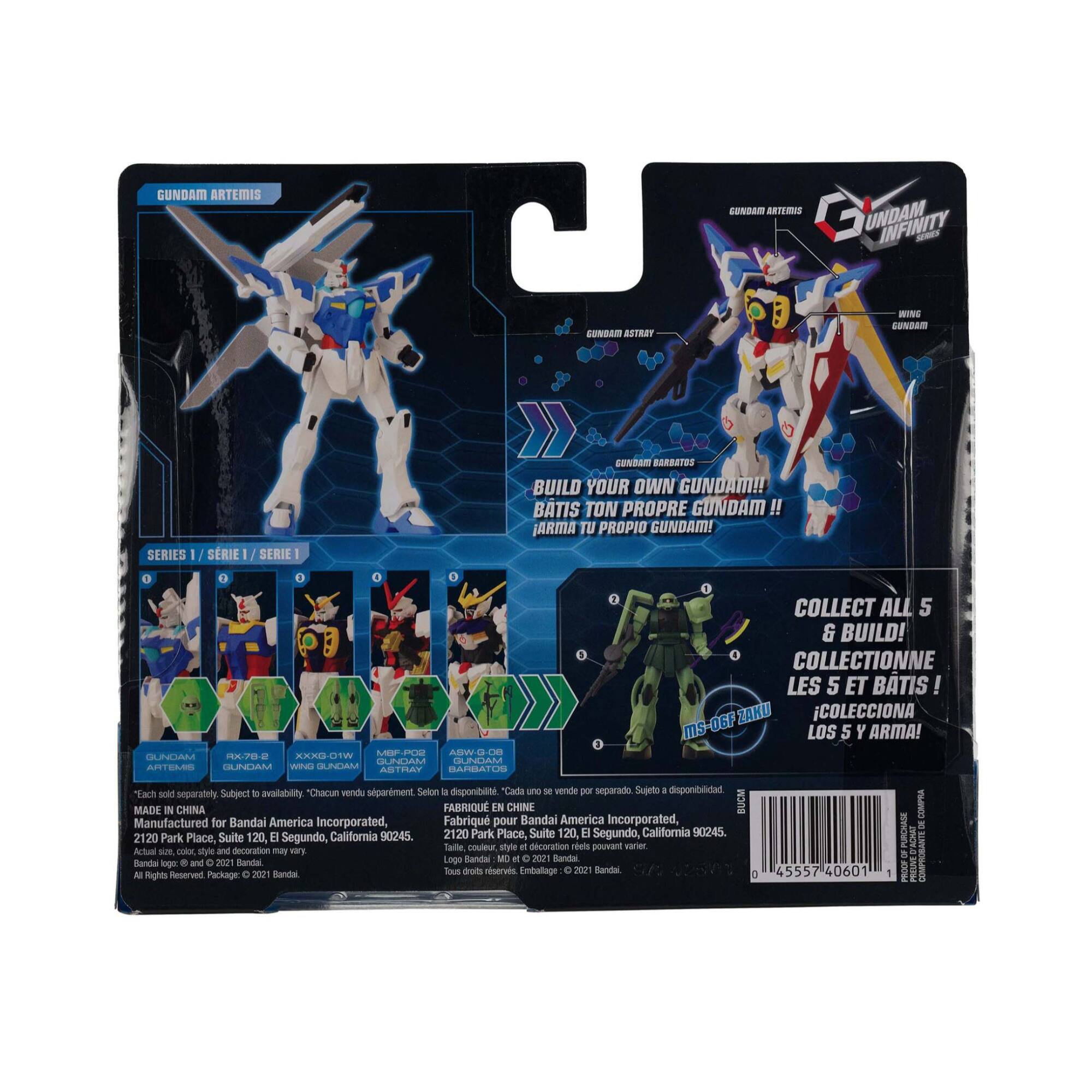 Bandai Gundam Infinity 4.5&#x22; Gundam Artemis Action Figure