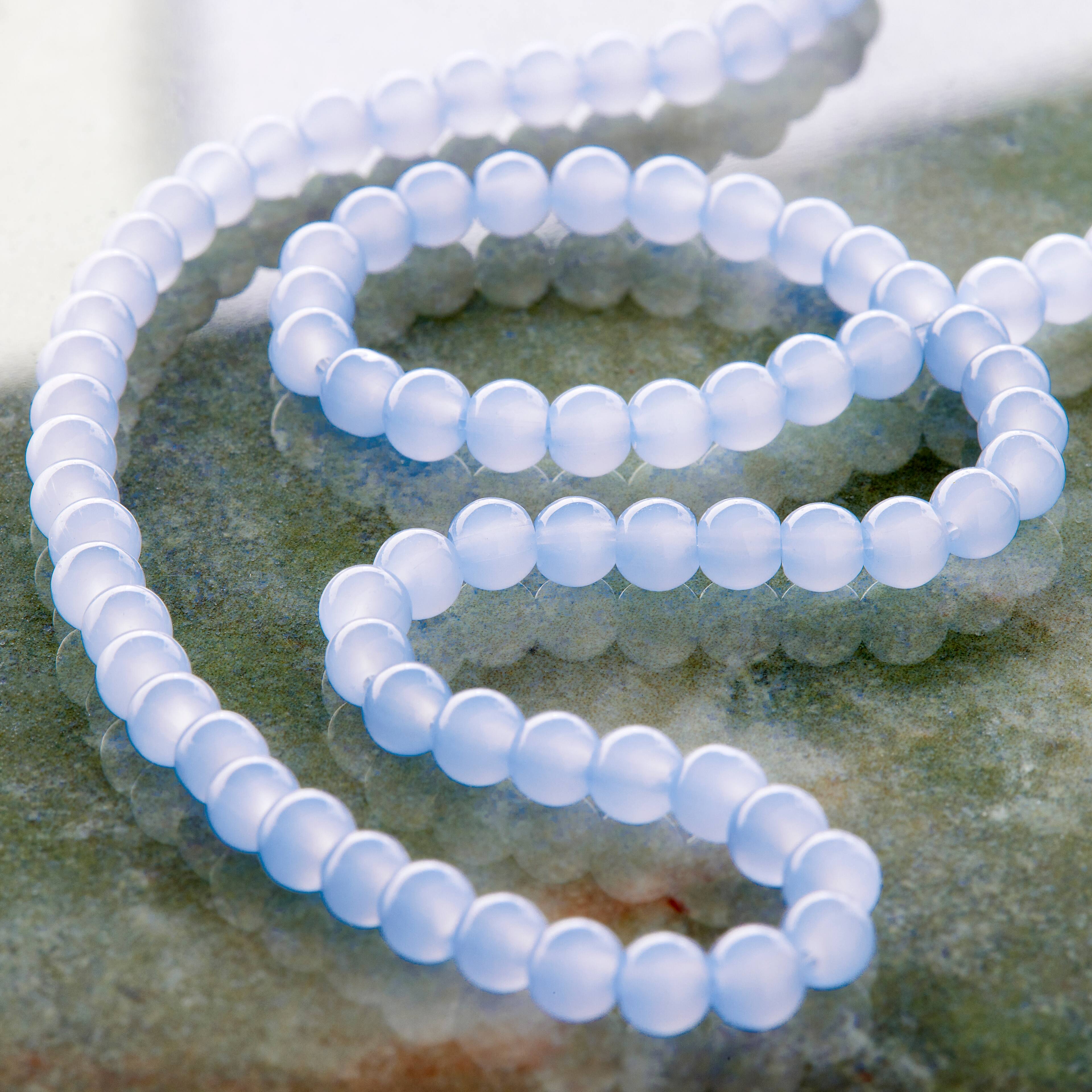 Light Sapphire Round Glass Beads, 4mm by Bead Landing™