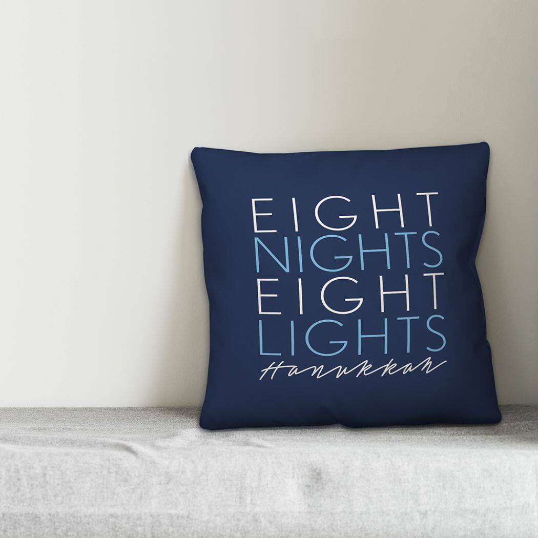 Eight Nights Eight Lights 18x18 Spun Poly Pillow