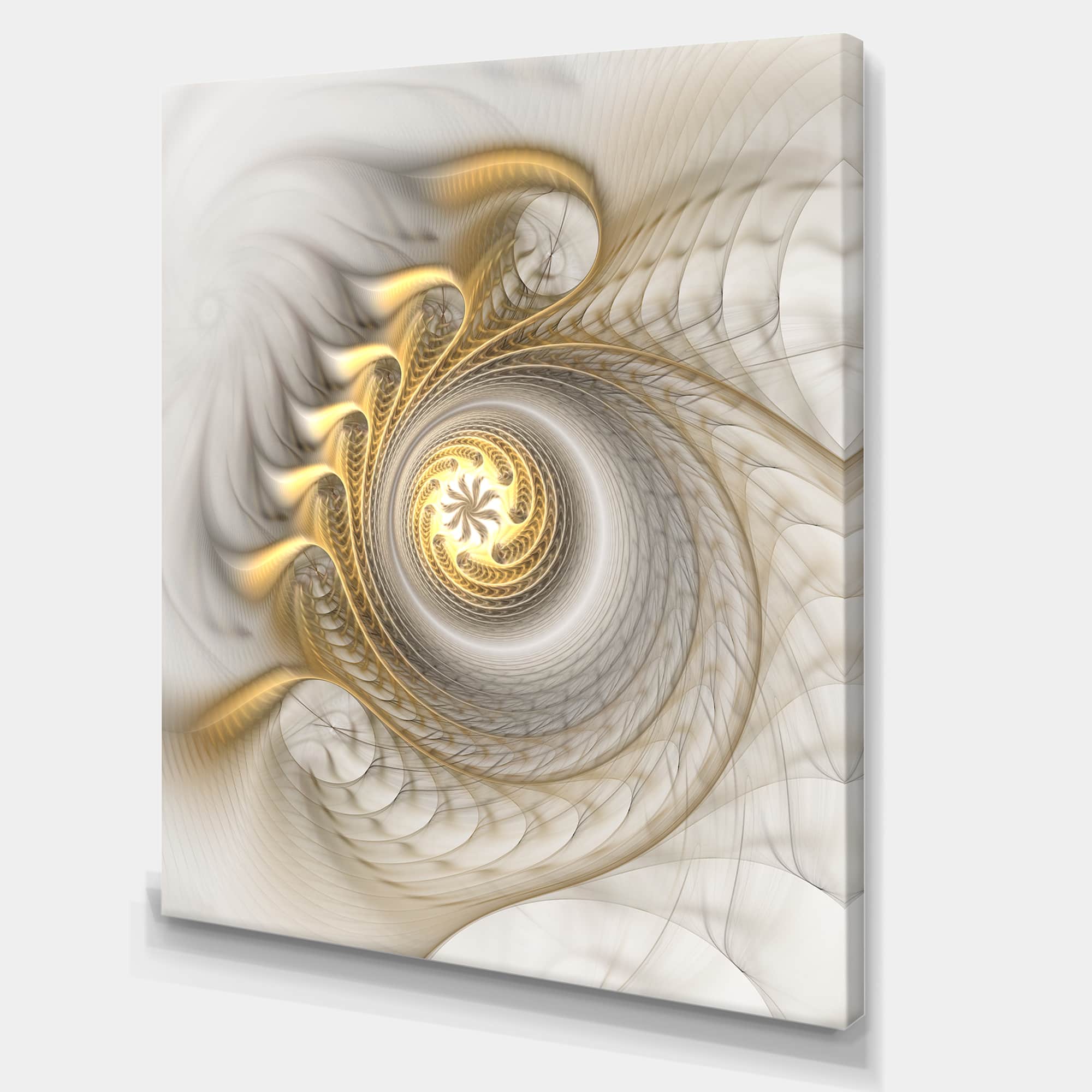 Designart - Glowing Fractal With Recursive Curves - Modern Canvas Wall Art Print