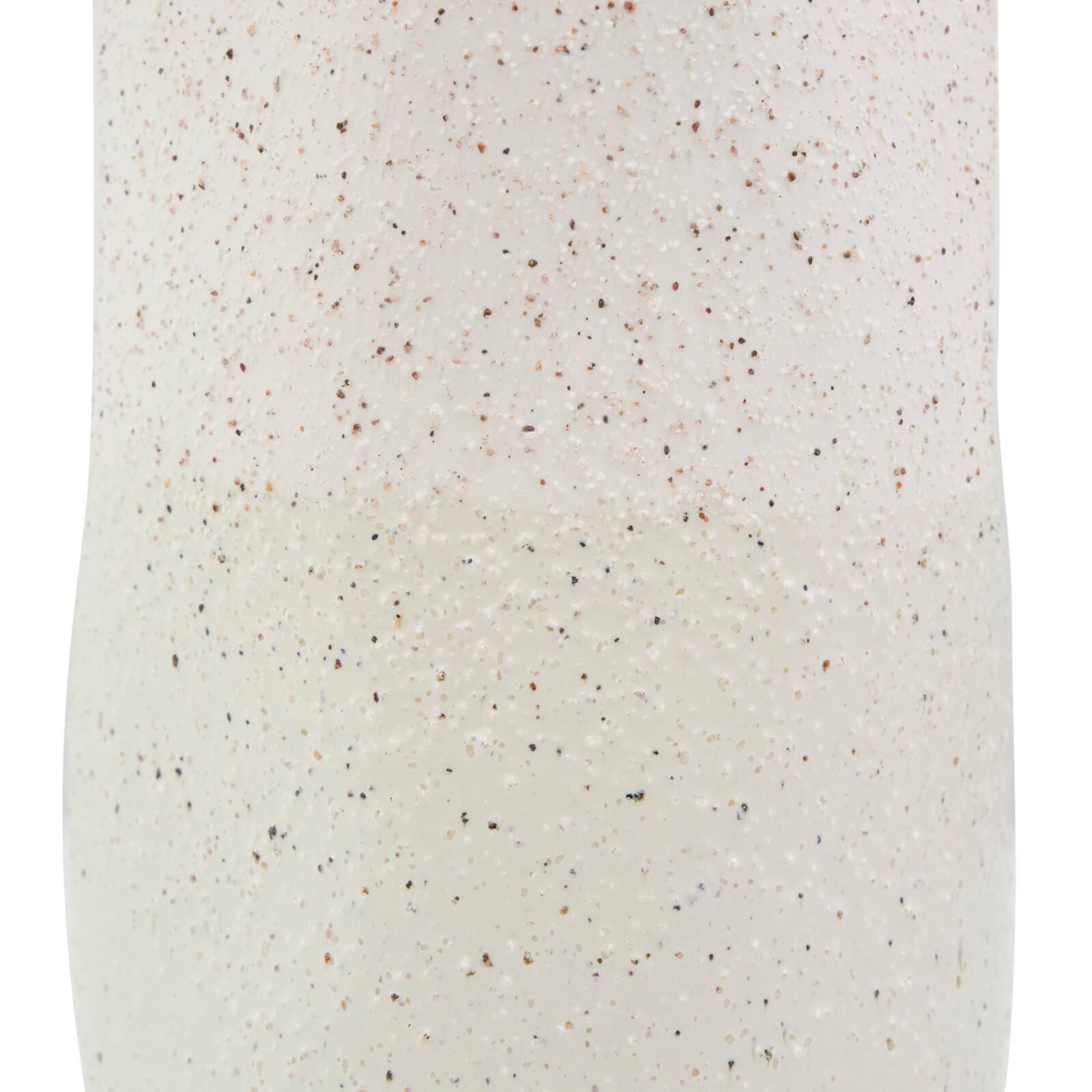 16" Cream Ceramic Abstract Wavy Vase with Textured Speckled Detailing