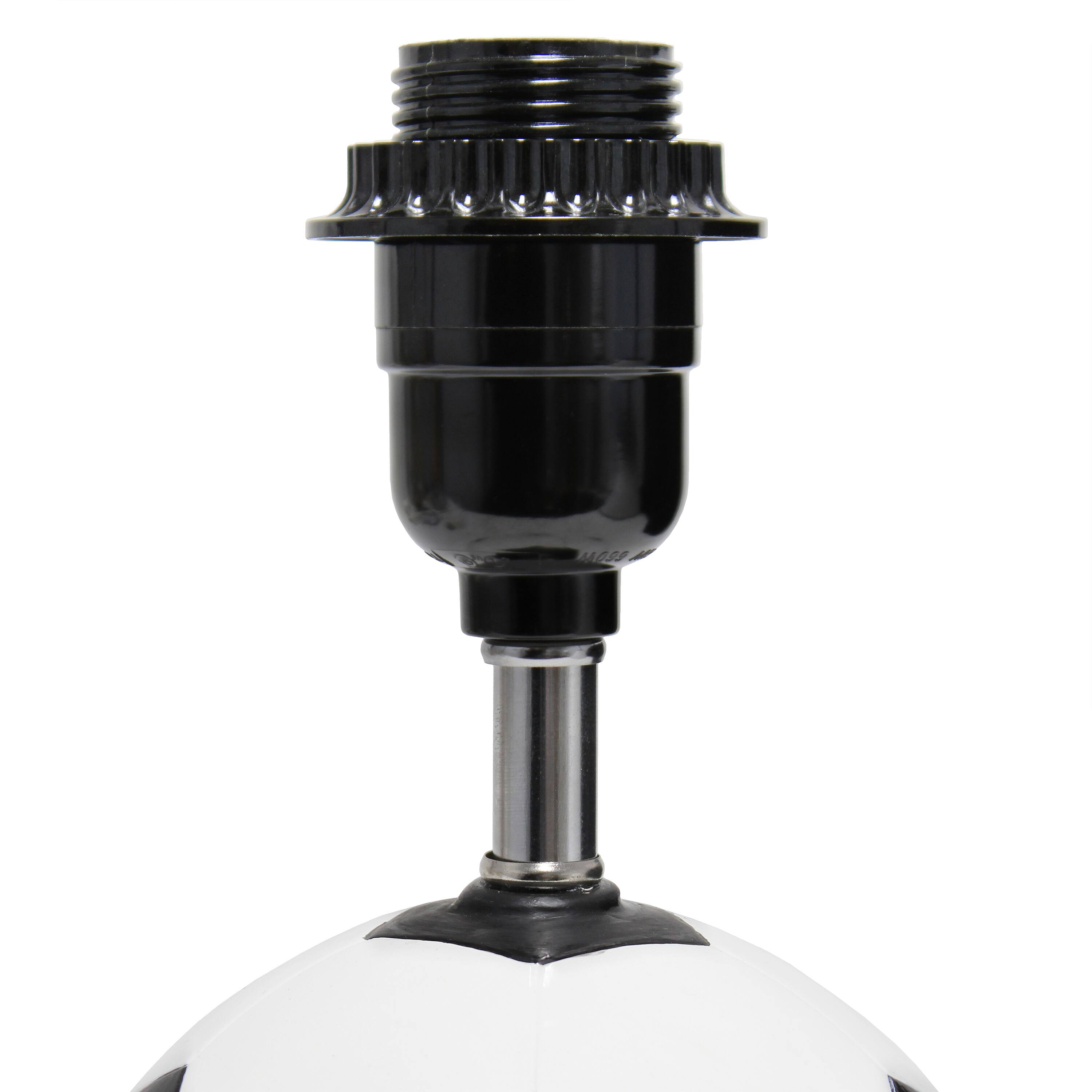 Simple Designs&#x2122; 11.5&#x22; Soccer Ball Base Table Lamp with White Shade Black Trim