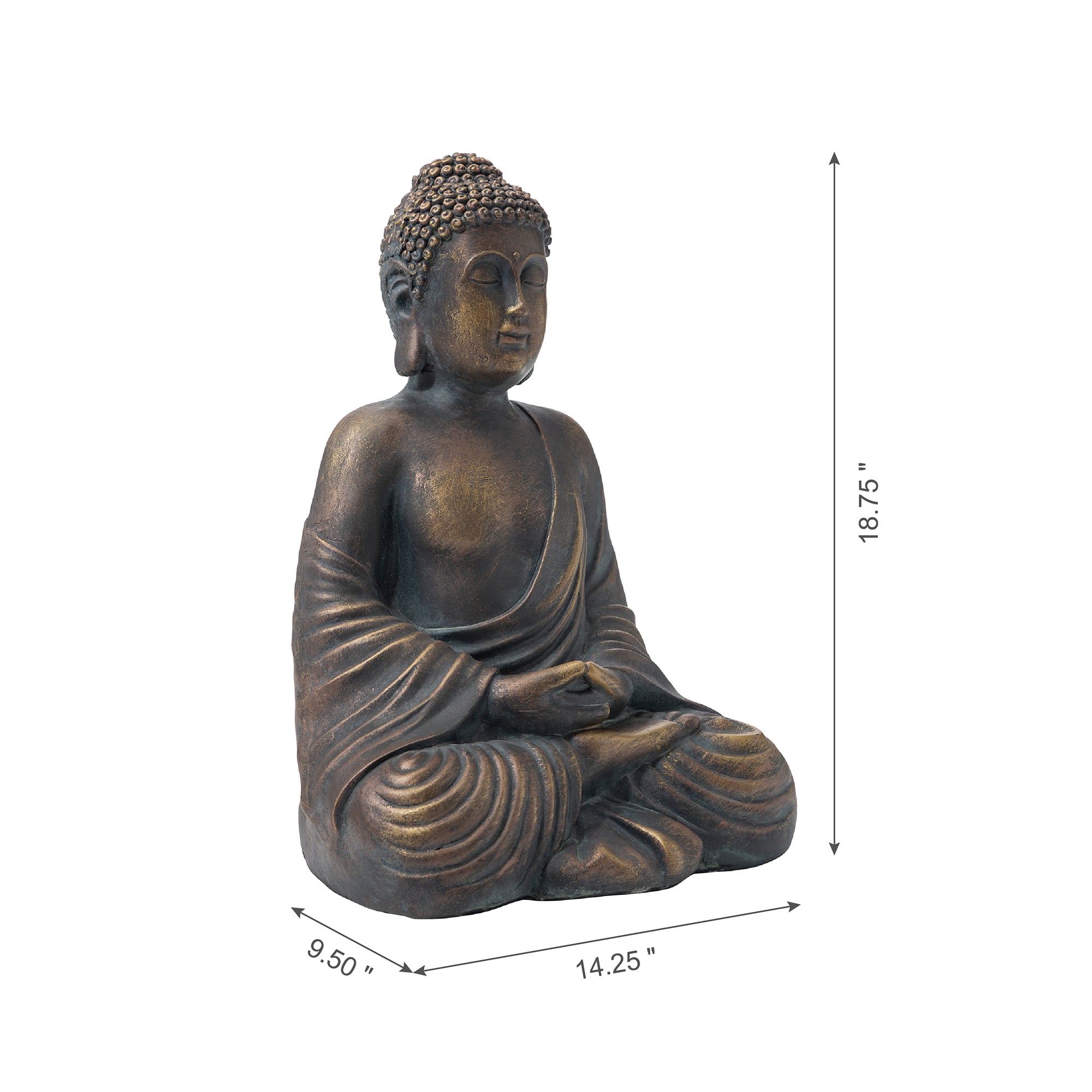 Glitzhome&#xAE; 19&#x22; Meditating Buddha Statue