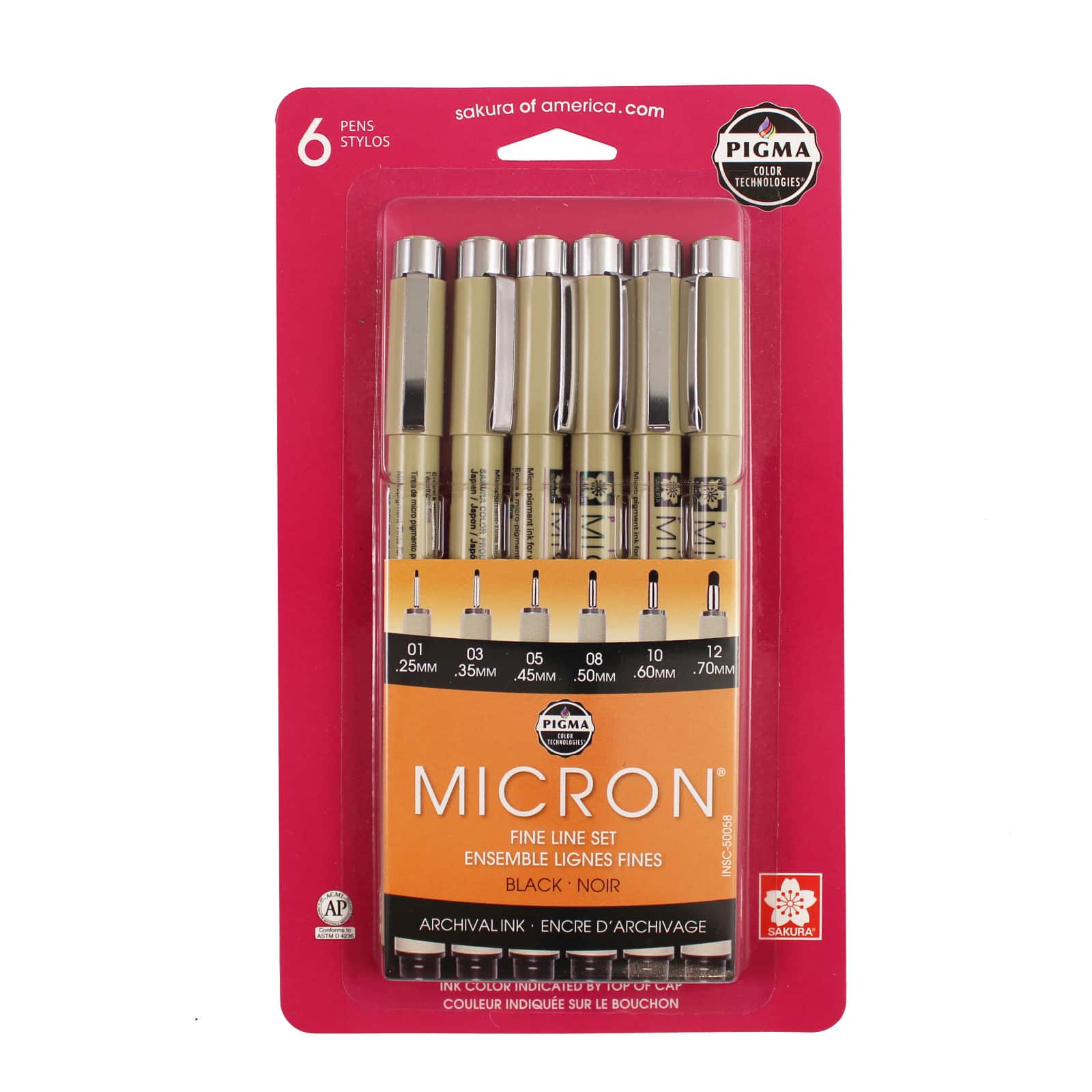 Pigma&#xAE; Micron&#xAE; Fine Line 6 Pen Set