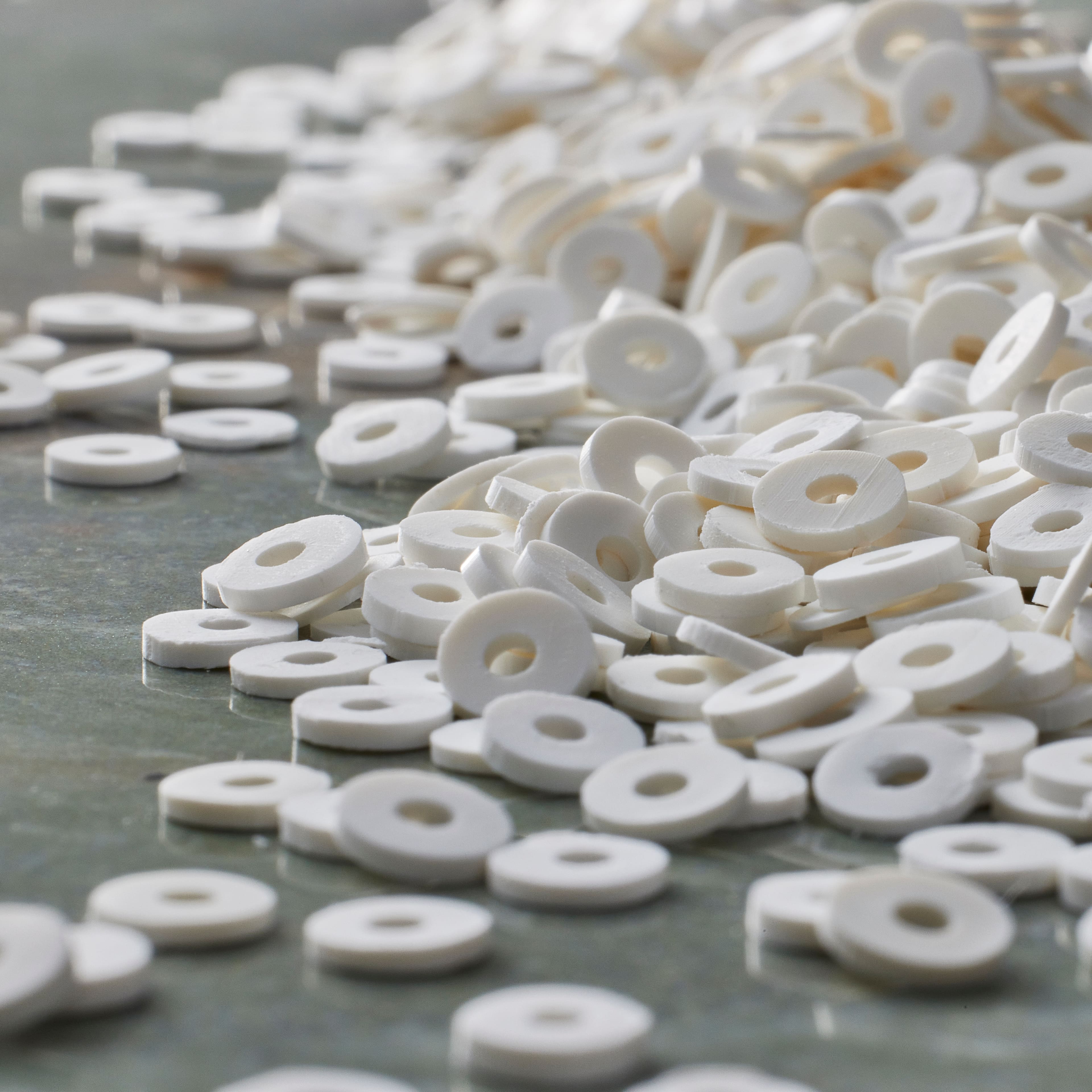 12 Pack: White PVC Rondelle Spacer Heishi Beads, 5.8mm by Bead Landing™