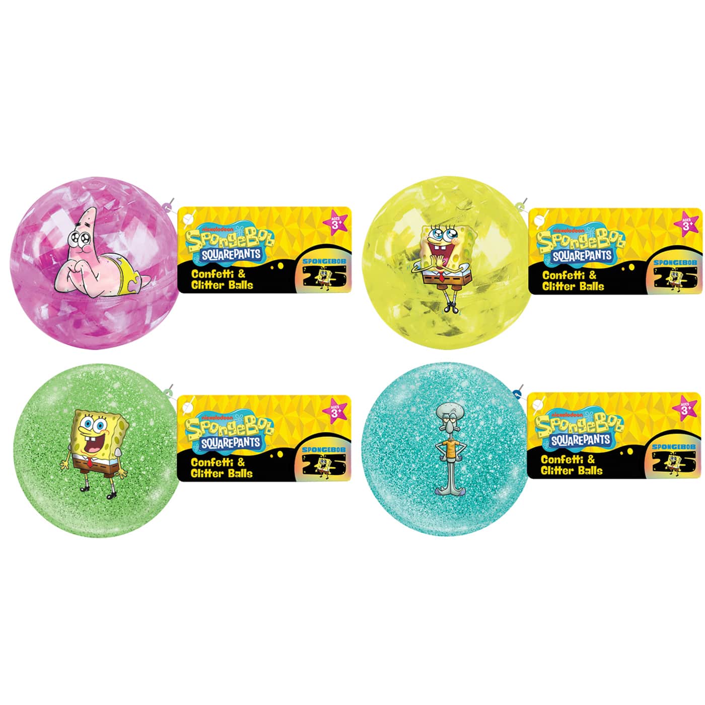 Assorted Nickelodeon&#xAE; SpongeBob SquarePants&#x2122; Confetti &#x26; Glitter Ball, 1pc.