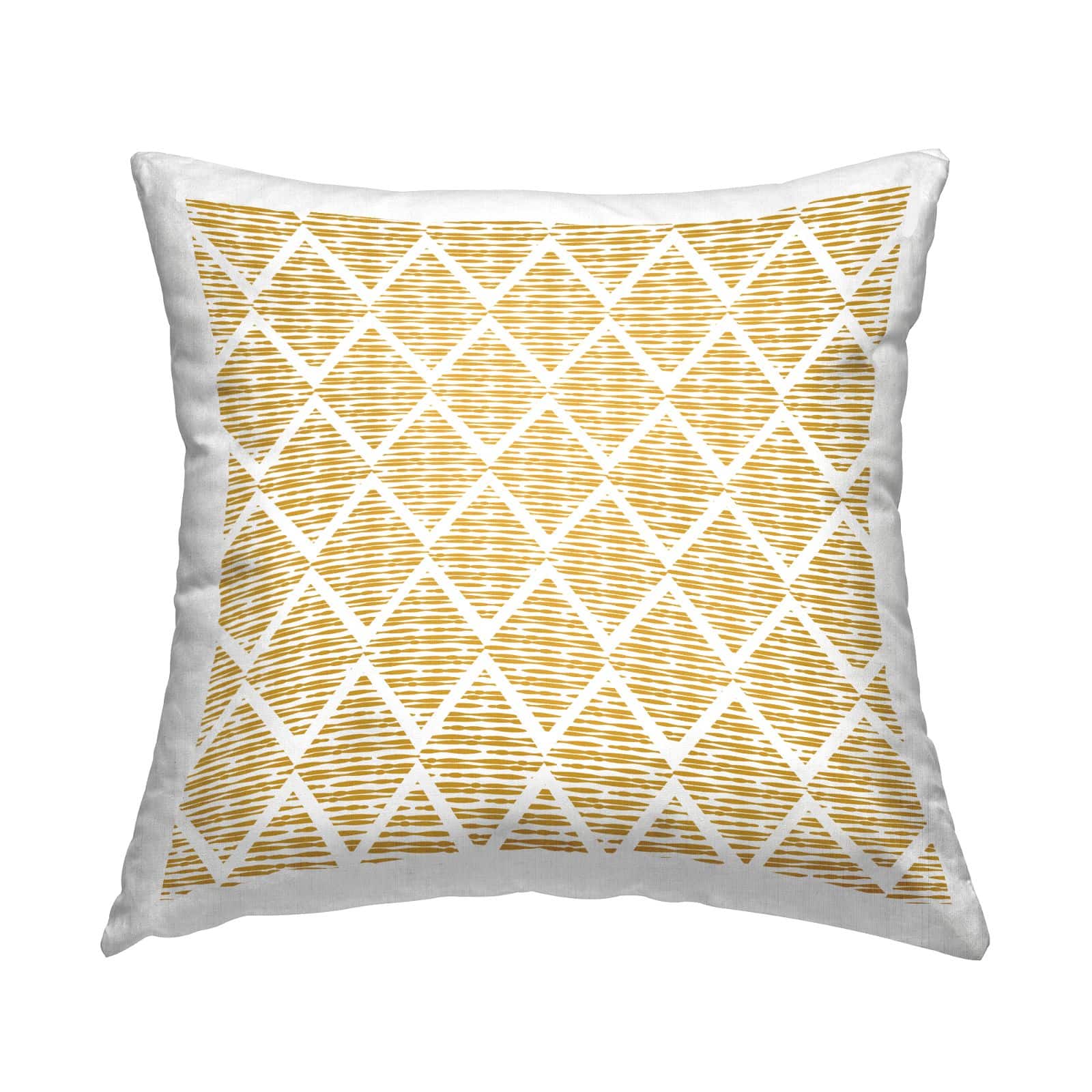 Stupell Industries Yellow Abstract Zigzag Diamond Pattern Throw Pillow, 18" x 18"
