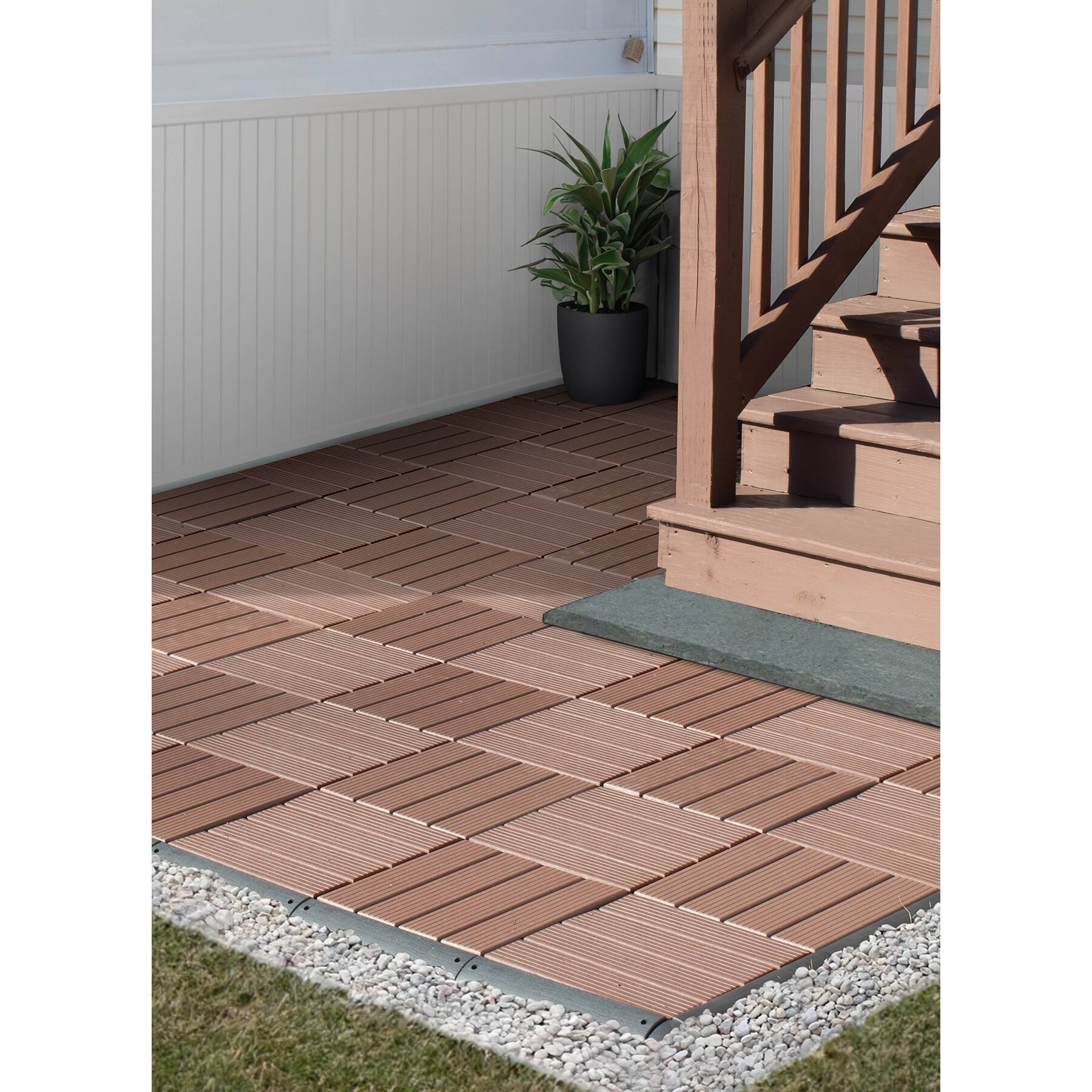 FloorPops Straight Groove Interlocking Deck Tiles, 9ct.