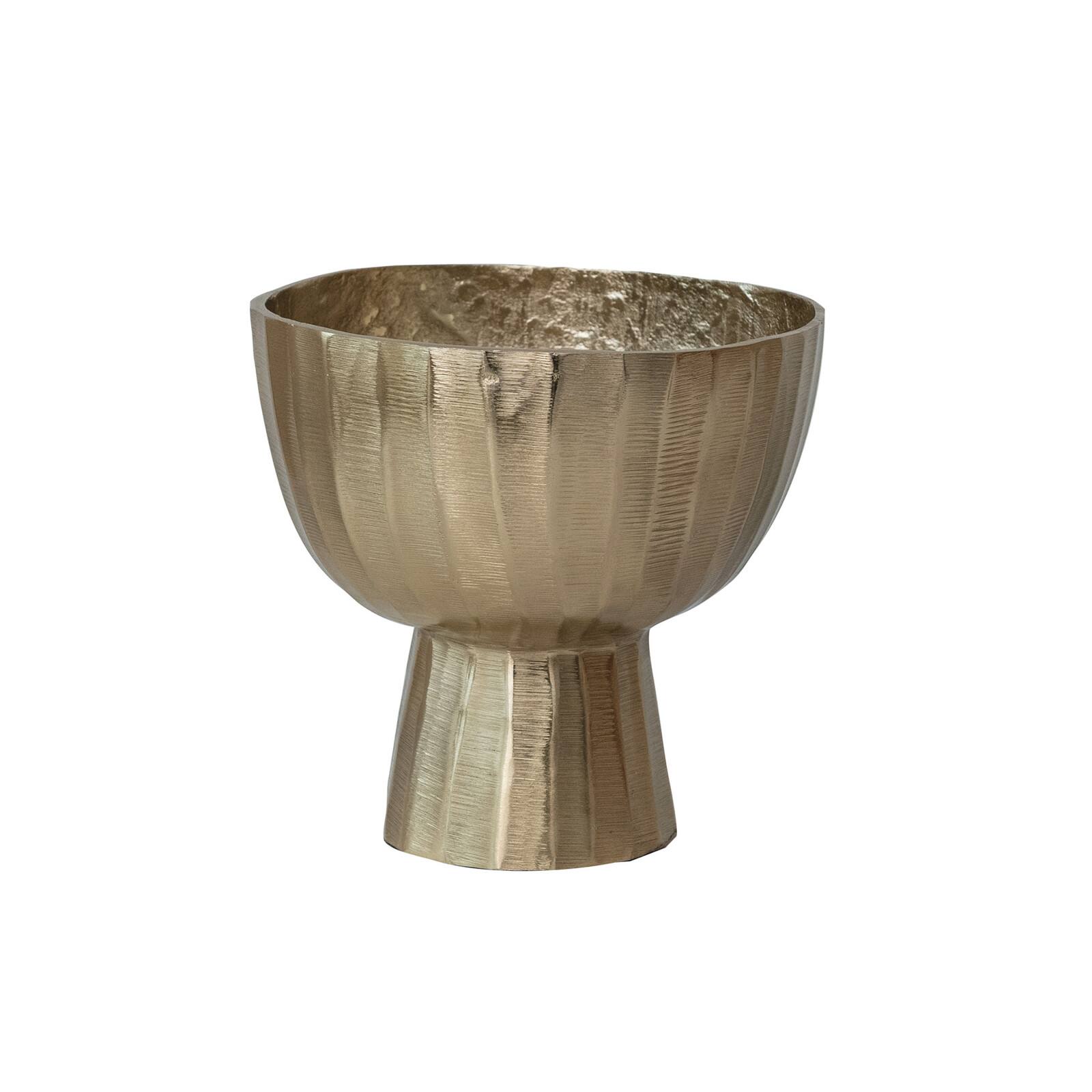 Hello Honey&#xAE; 8.5&#x22; Gold Aureate Creased Metal Planter