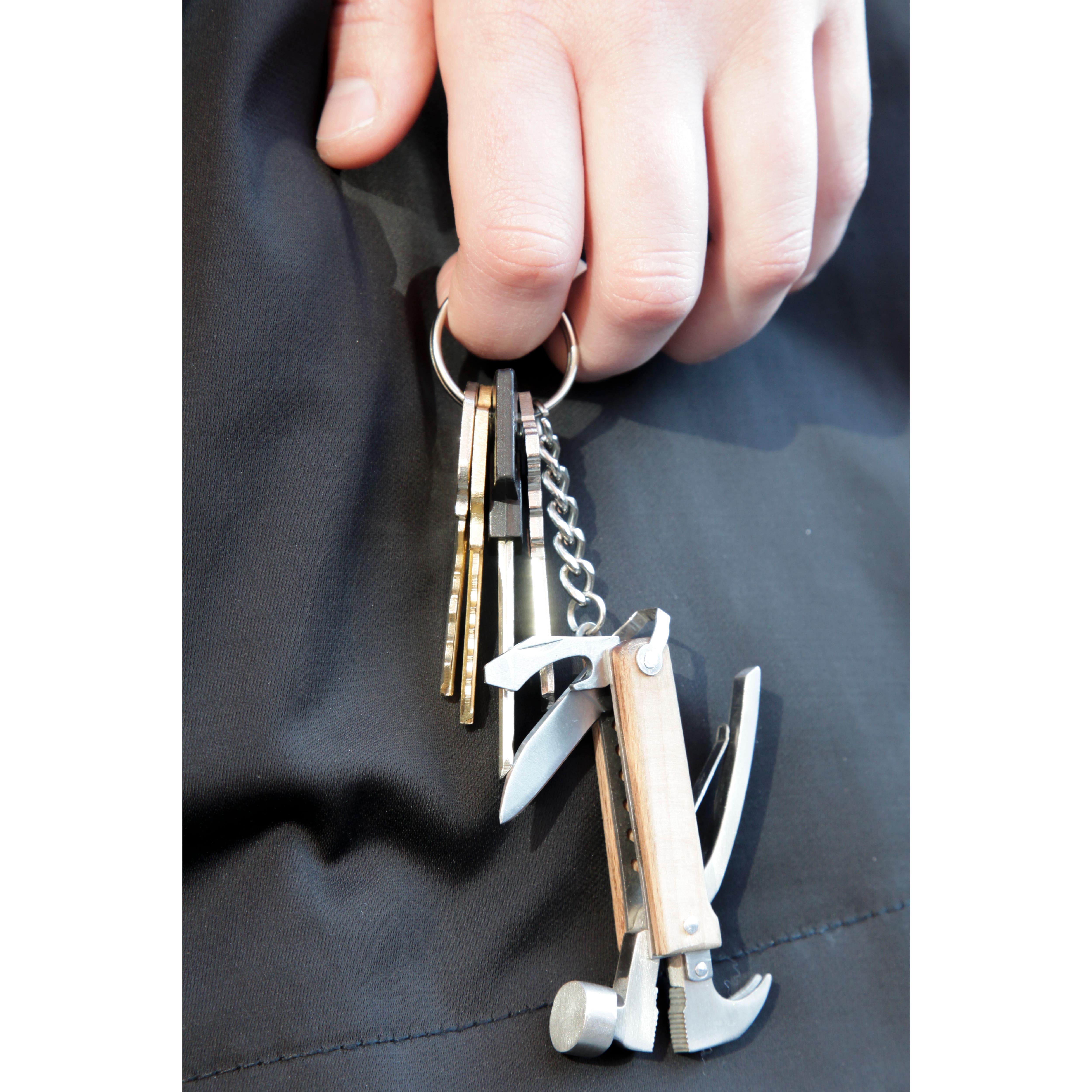 Kikkerland® Wooden Mini Hammer Keyring Tool