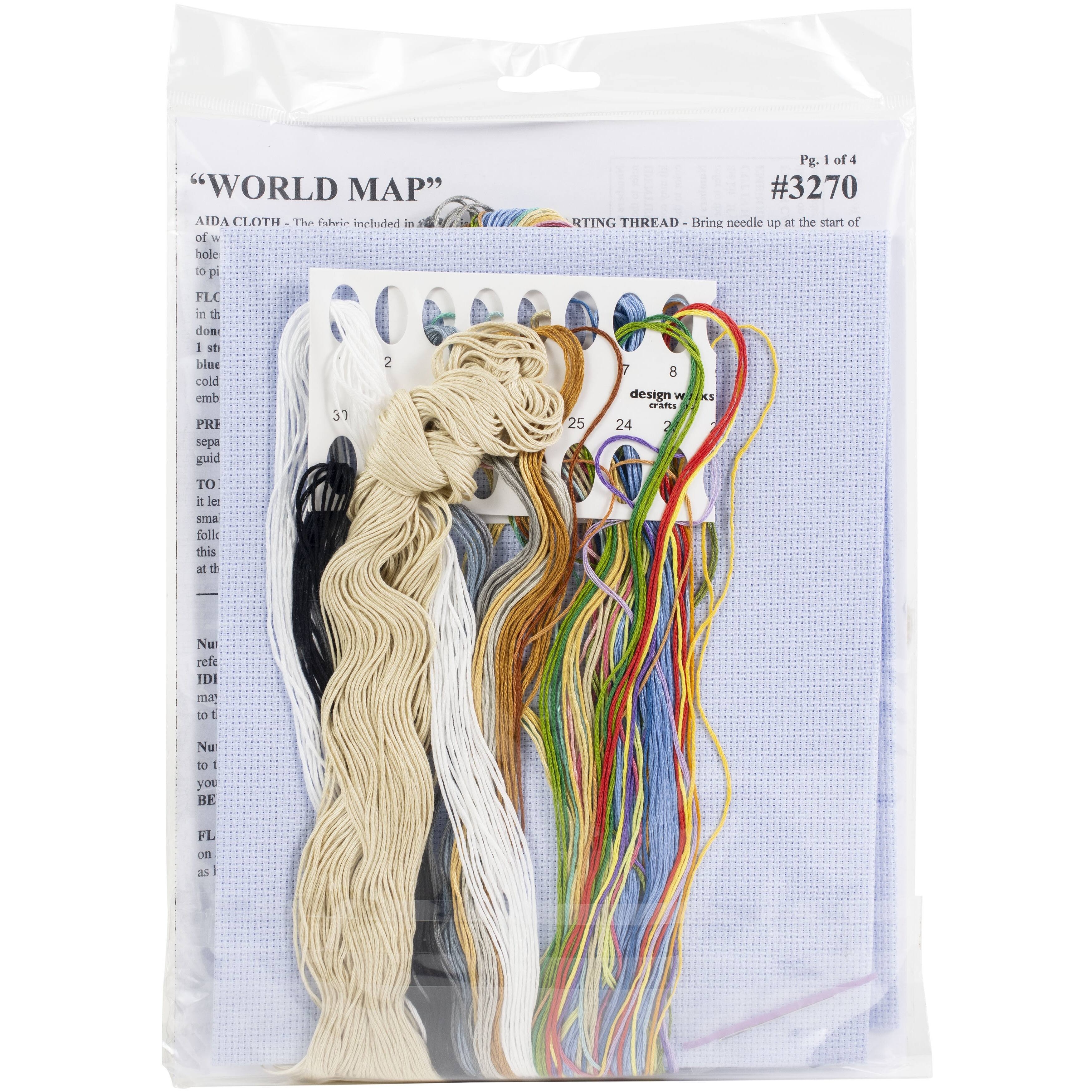 Design Works&#x2122; World Map Counted Cross Stitch Kit
