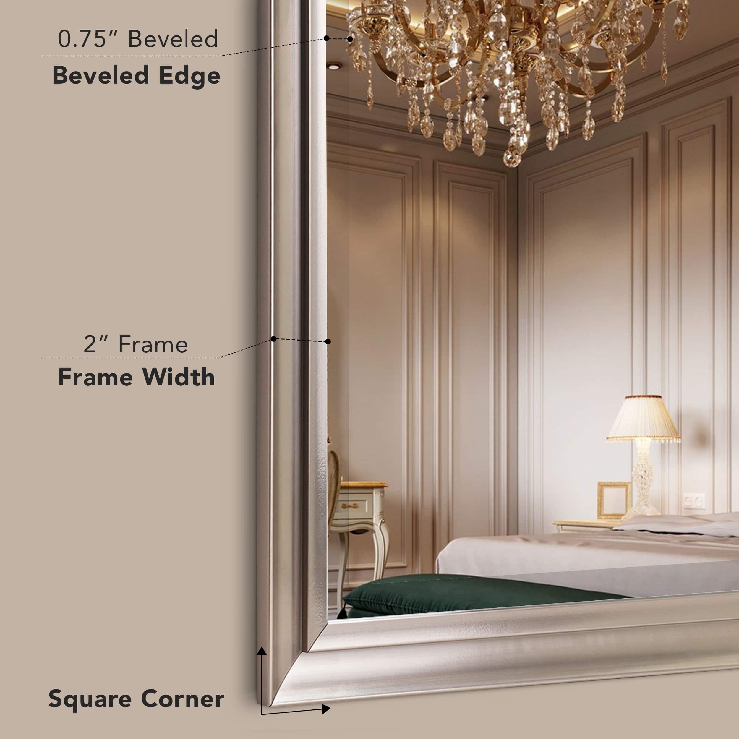 Head West 40" x 28" Oil Rubbed Antique Brushed Nickel Framed Wall Mirror