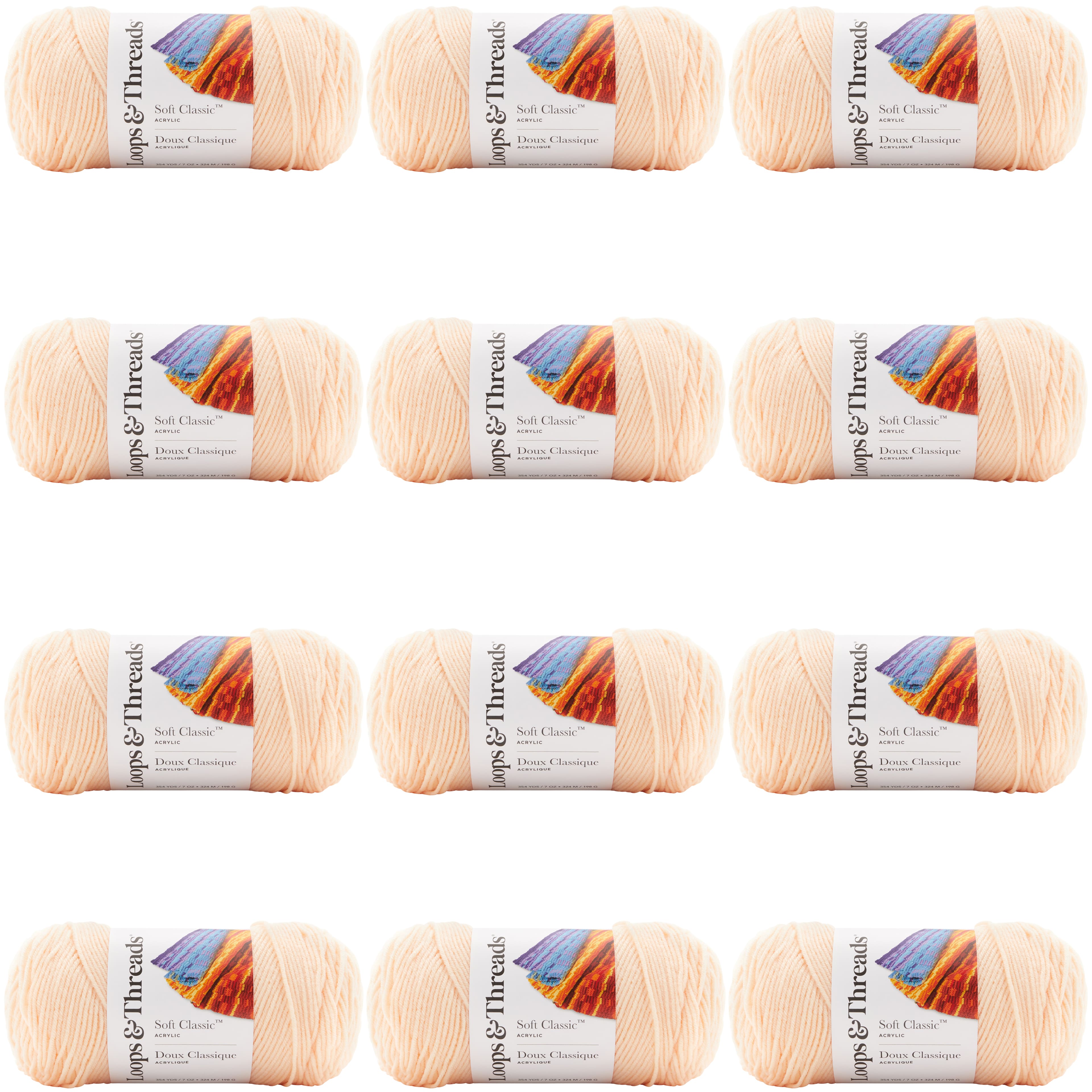 12 Pack: Soft Classic™ Solid Yarn by Loops & Threads®