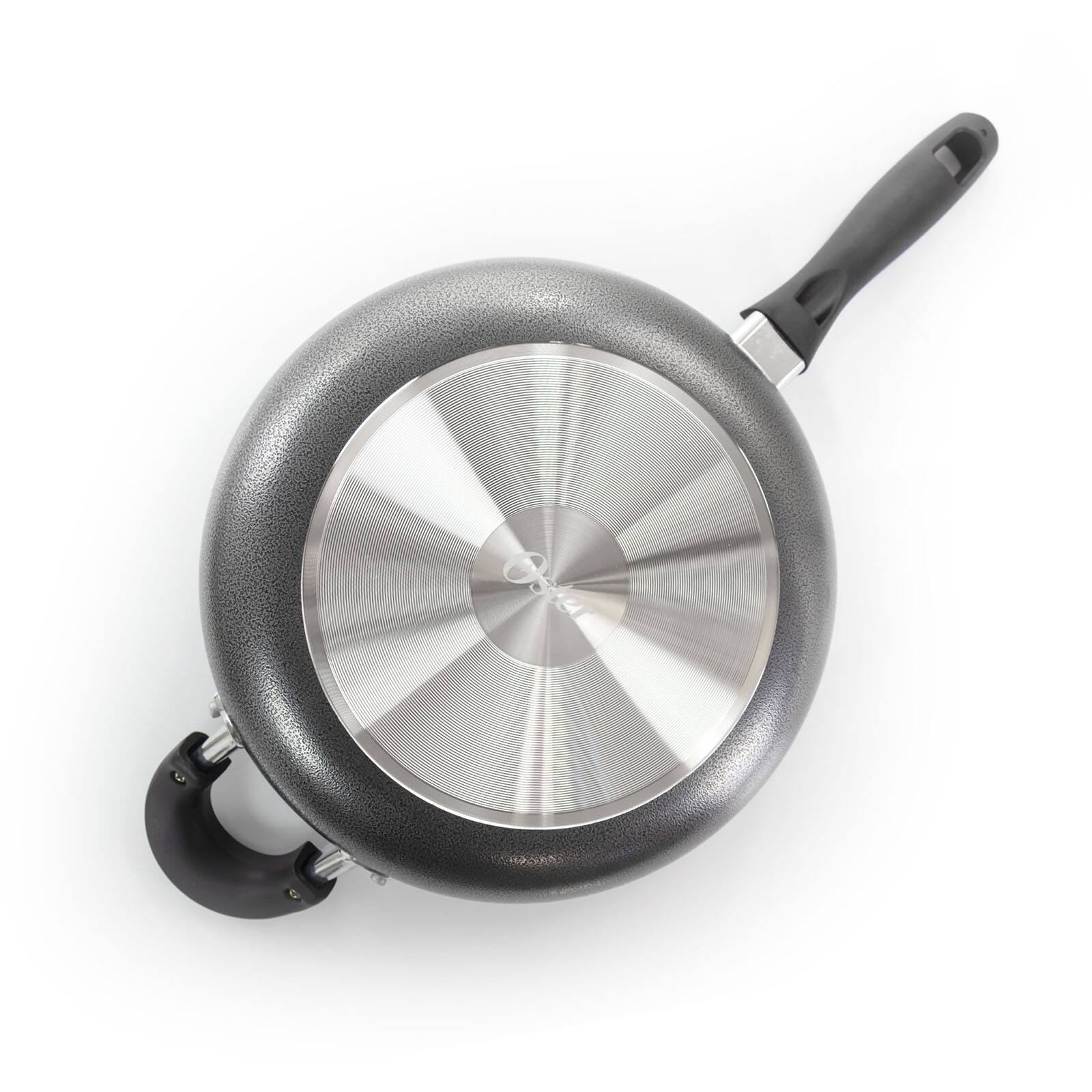 Oster Clairborne 10.25" Charcoal Gray Aluminum Sauté Pan with Lid