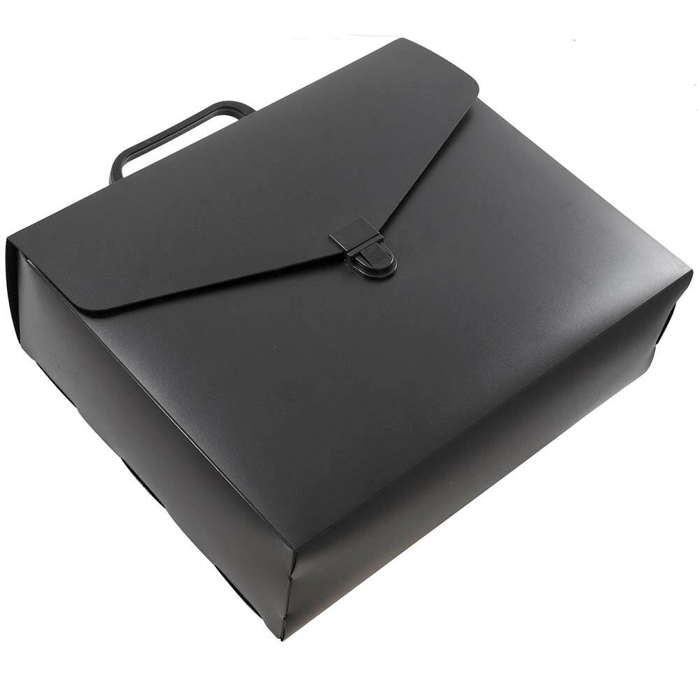 JAM Paper 10" x 12" Black Plastic Portfolio File Carry Case