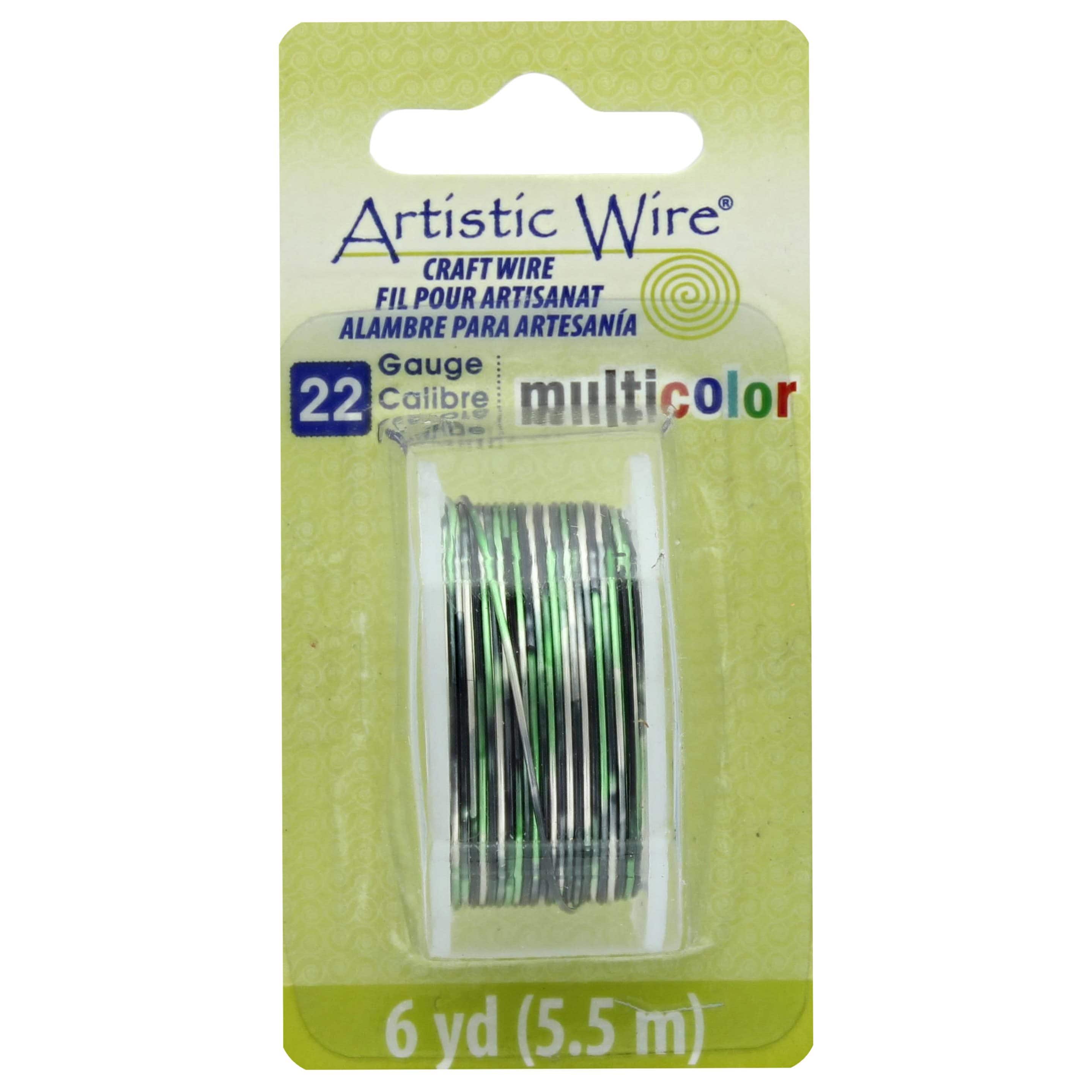 Artistic Wire, Multicolor, 22 Gauge, Silver/Black/Green, 6yd