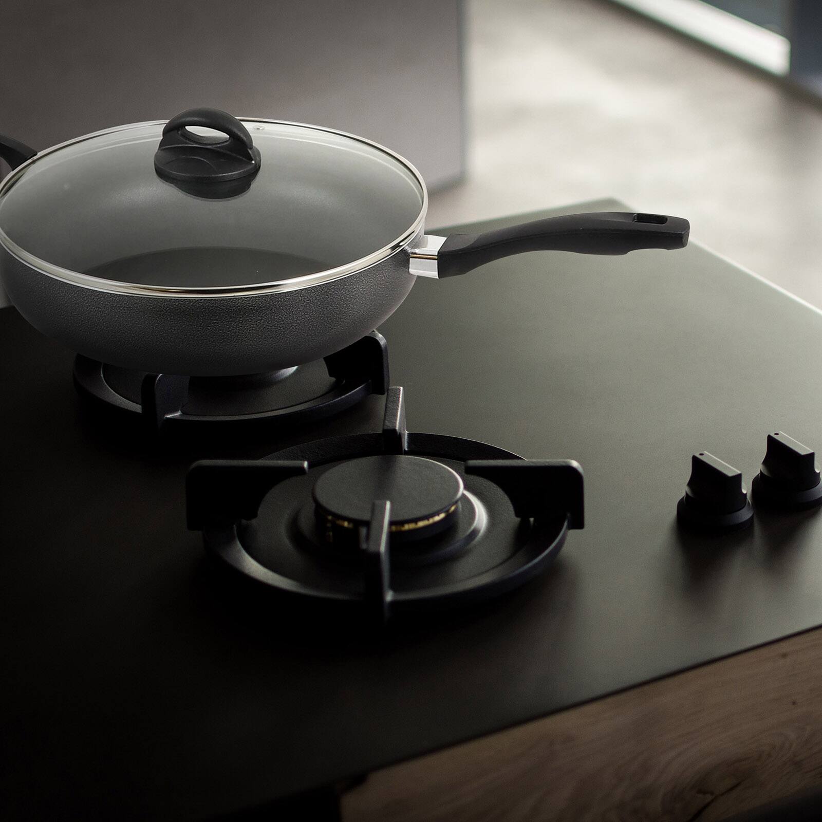 Oster Clairborne 12" Charcoal Gray Aluminum Sauté Pan with Lid