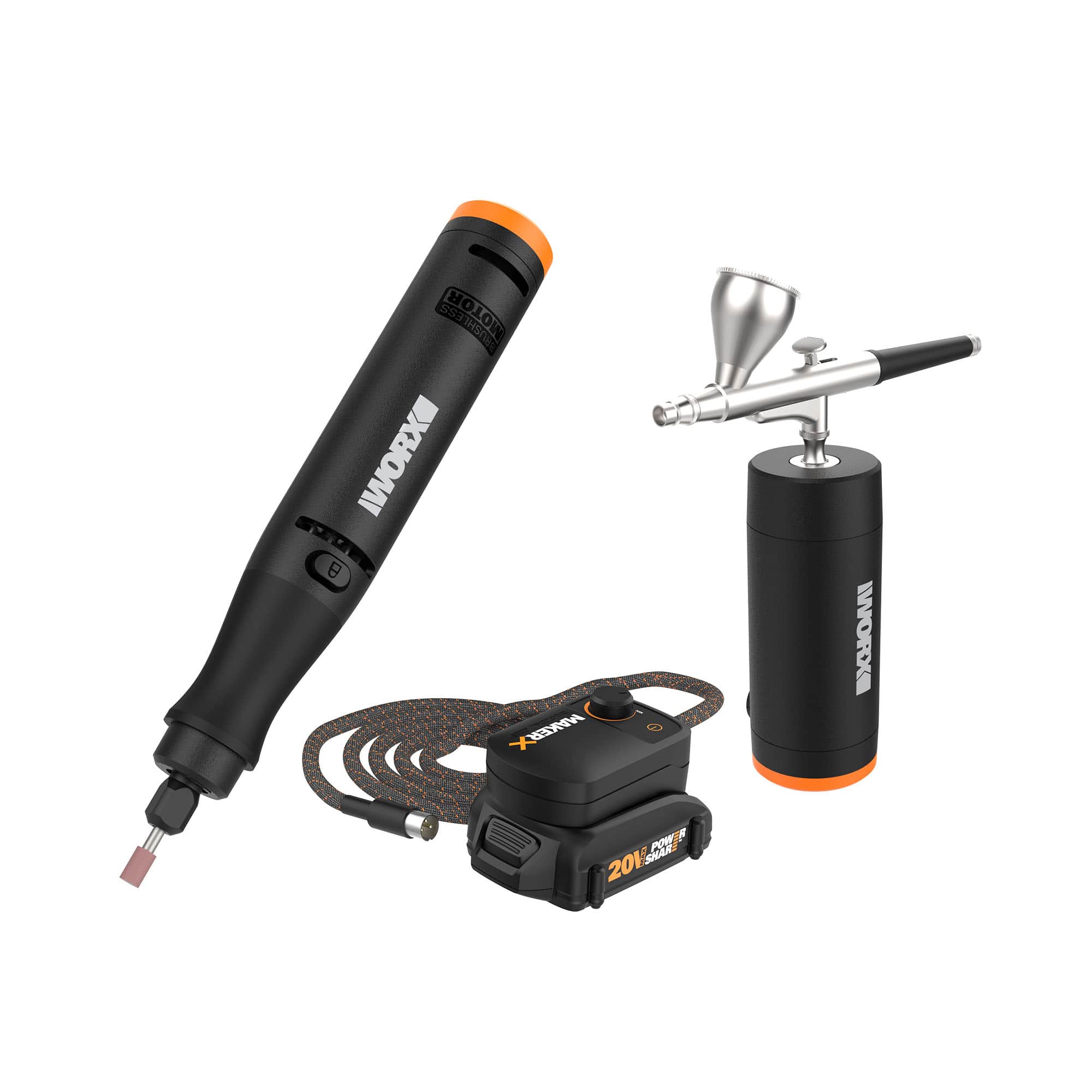 Worx Power Share MakerX Kit Rotary Tool, Mini Heat Gun & Accessories -  20599377