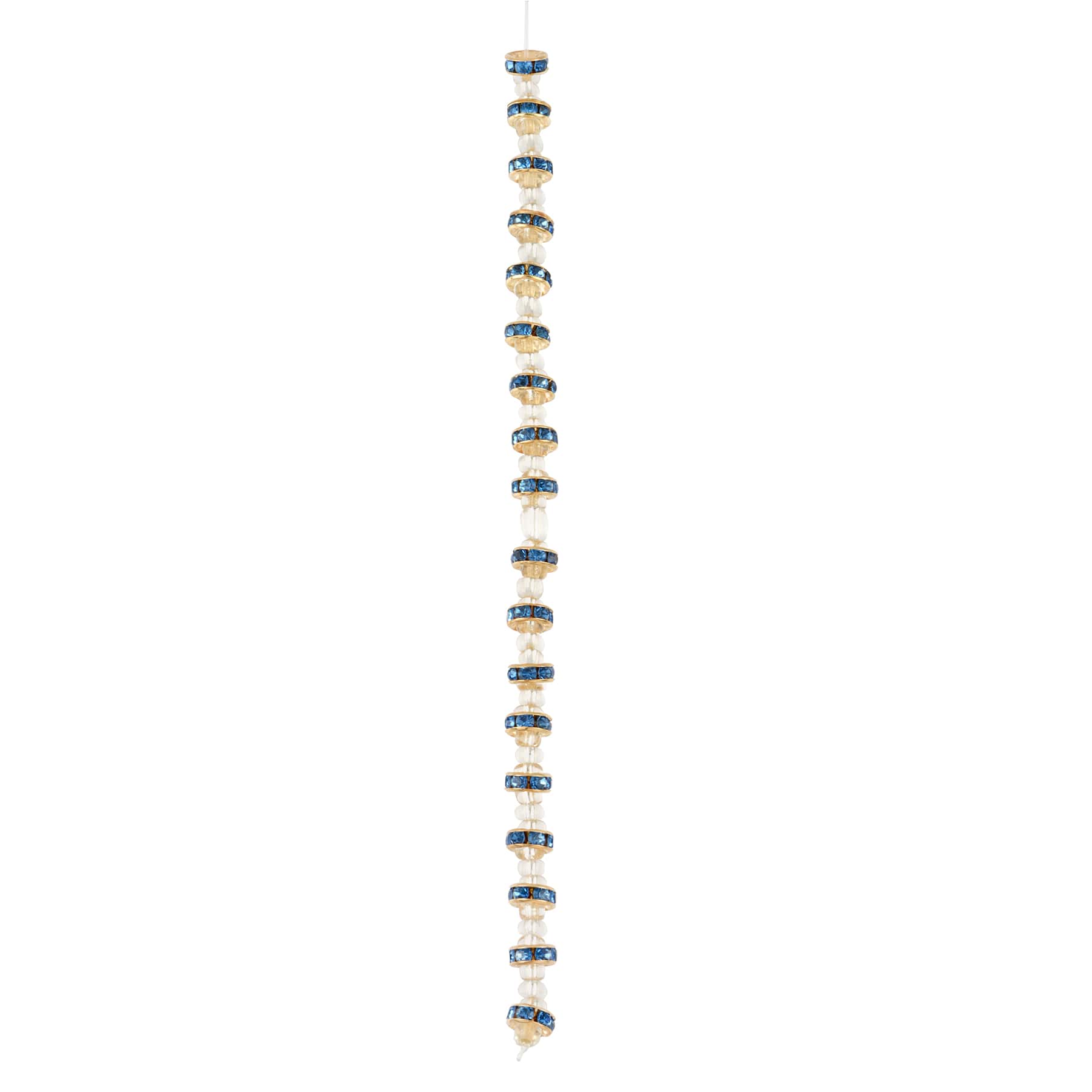 12 Pack: Glass Rhinestone &#x26; Metal Rondelle Beads, 6.7mm by Bead Landing&#xAD;&#x2122;