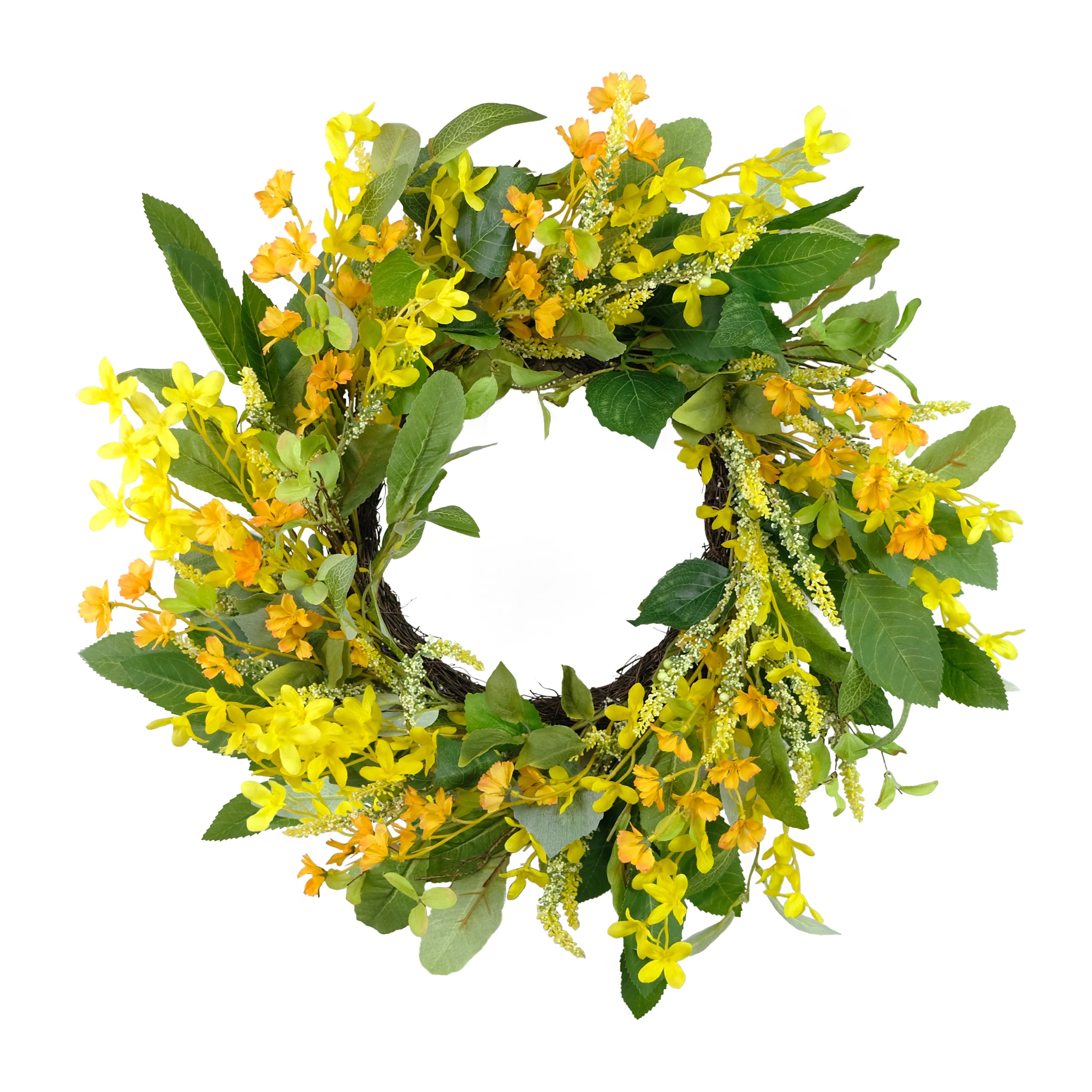 24" Yellow Spring Winter Jasmine Floral Wreath