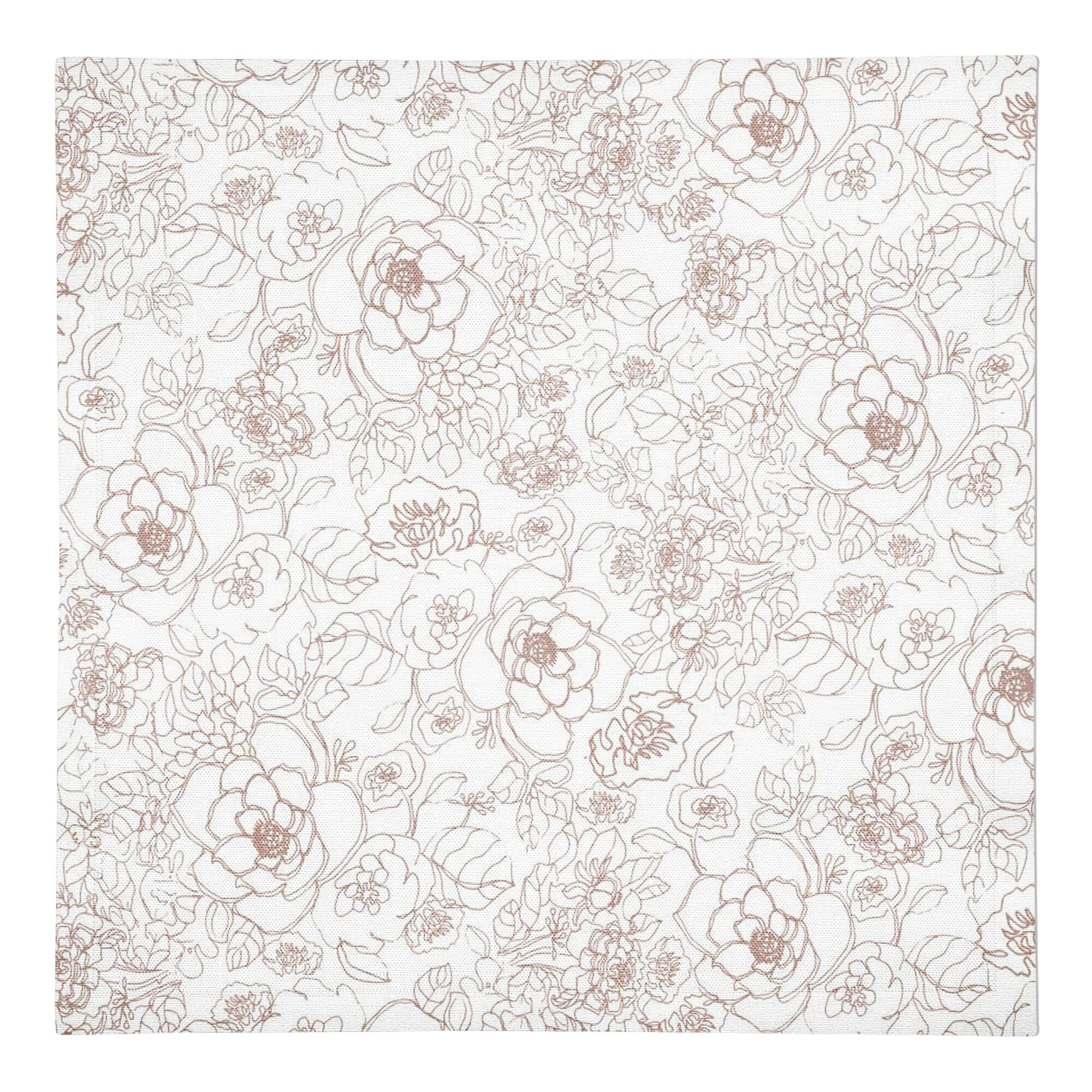 Line Floral Cotton Twill Napkin