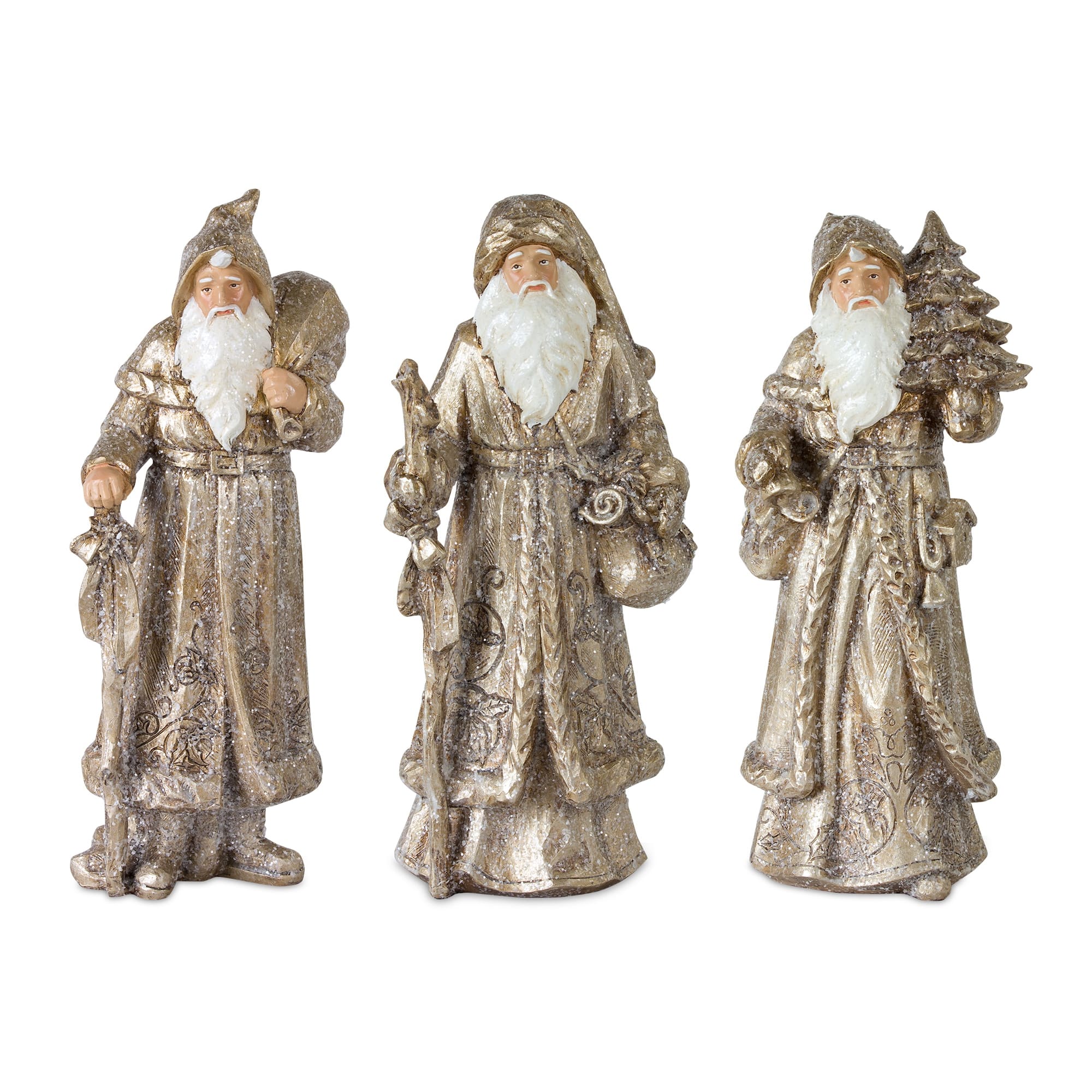 Festive Gold Santa Set, 12.25&#x22;
