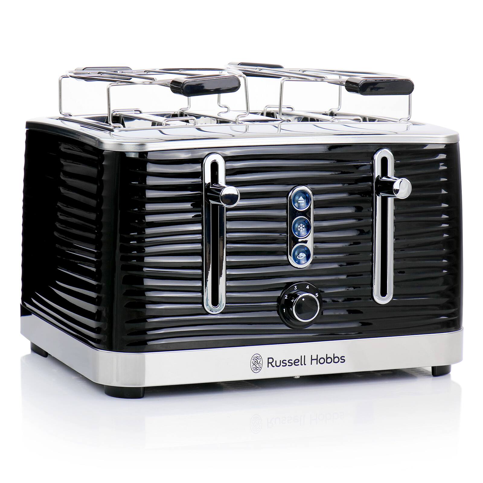 Russell Hobbs Black Retro Style 4 Slice Toaster