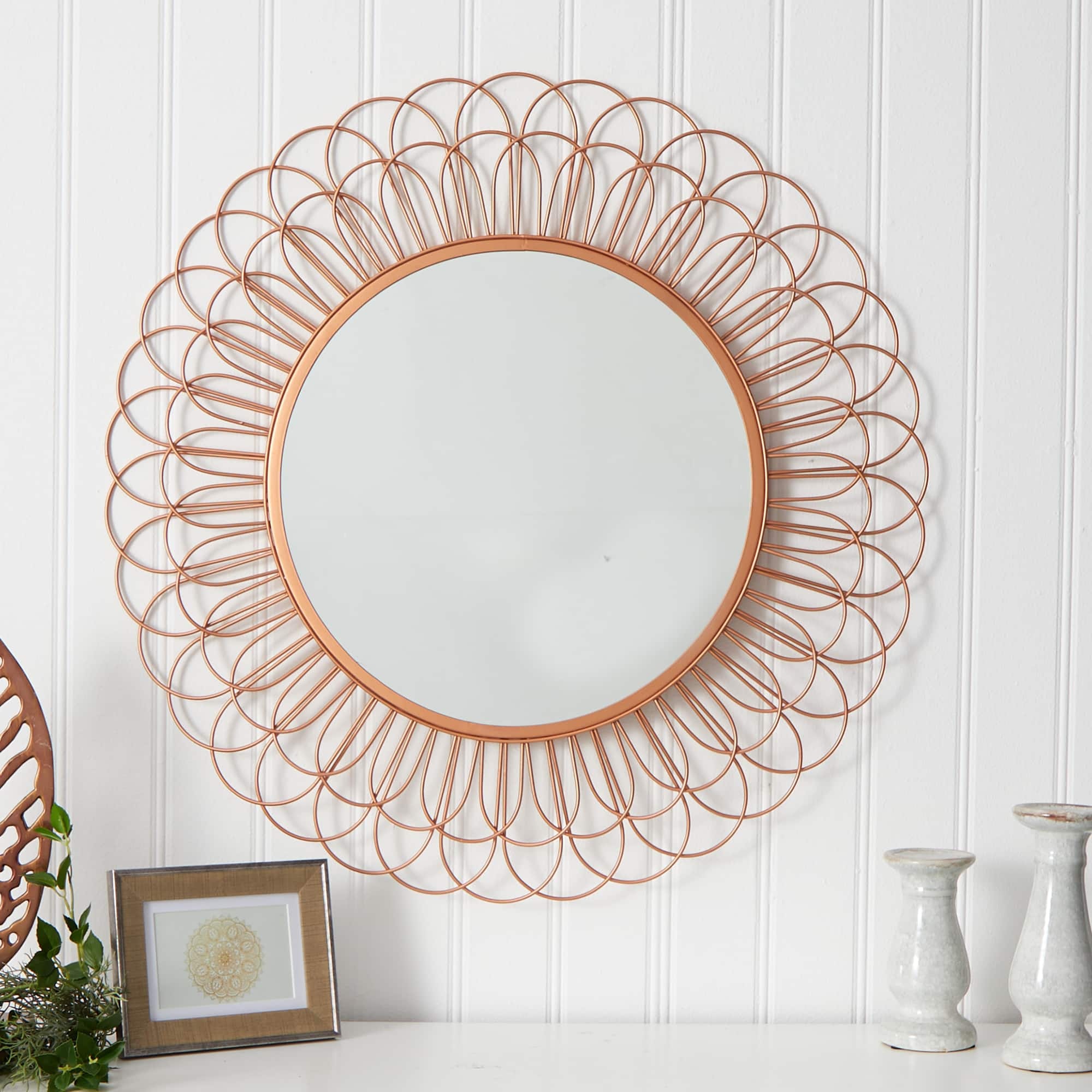 34&#x22; Scalloped Mirror Wall D&#xE9;cor