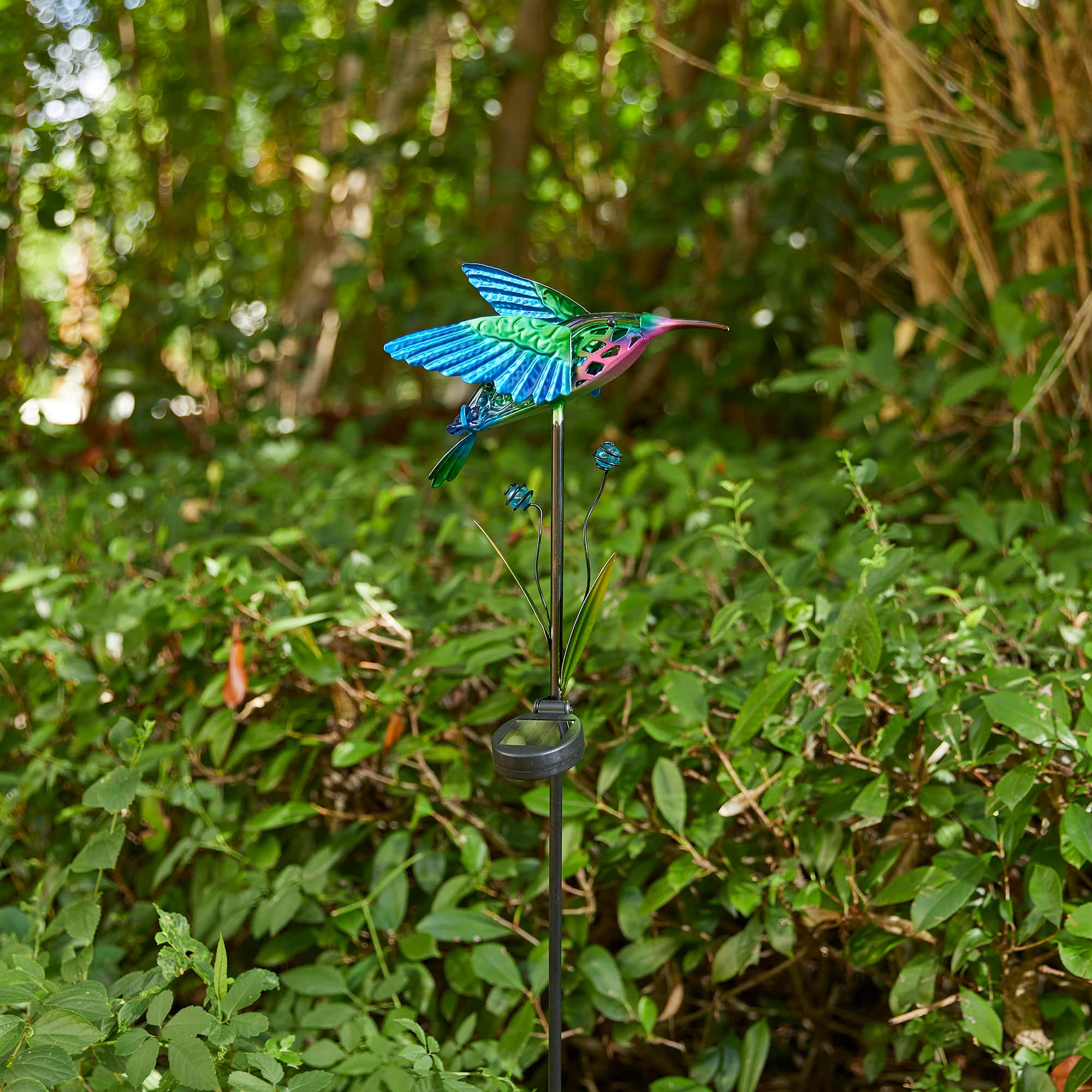 Glitzhome® 36" Solar Lighted Hummingbird Garden Stake