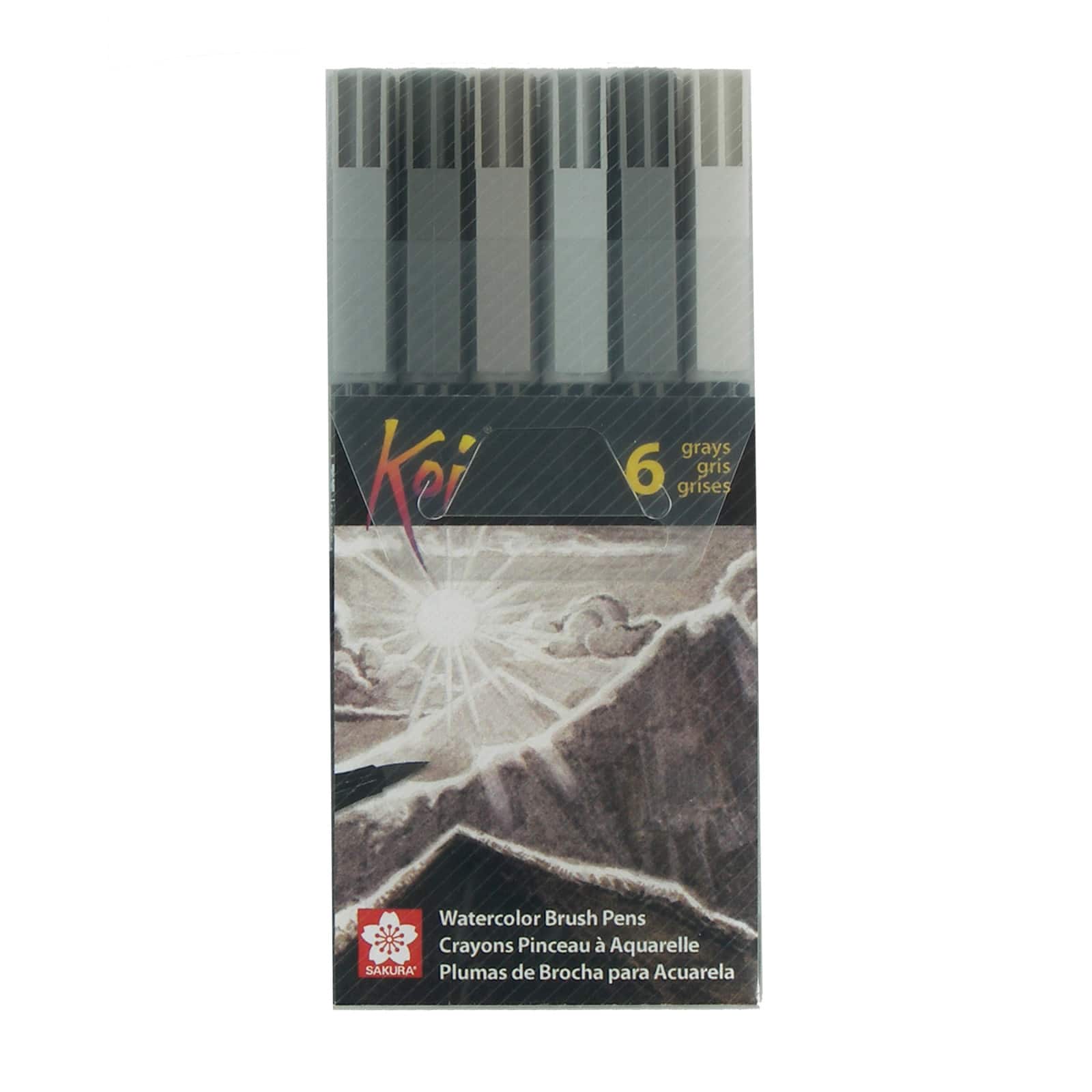 Sakura® Koi Watecolor Brush Pen 6 Color Set, Grays