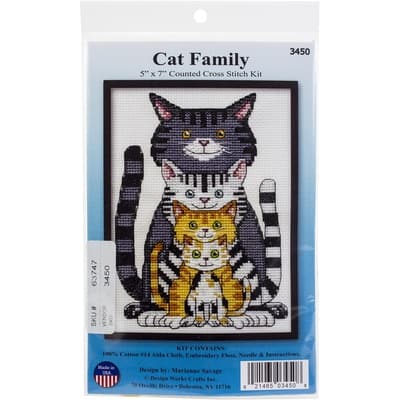 Design Works™ Cat Family Counted Cross Stitch Kit | Michaels
