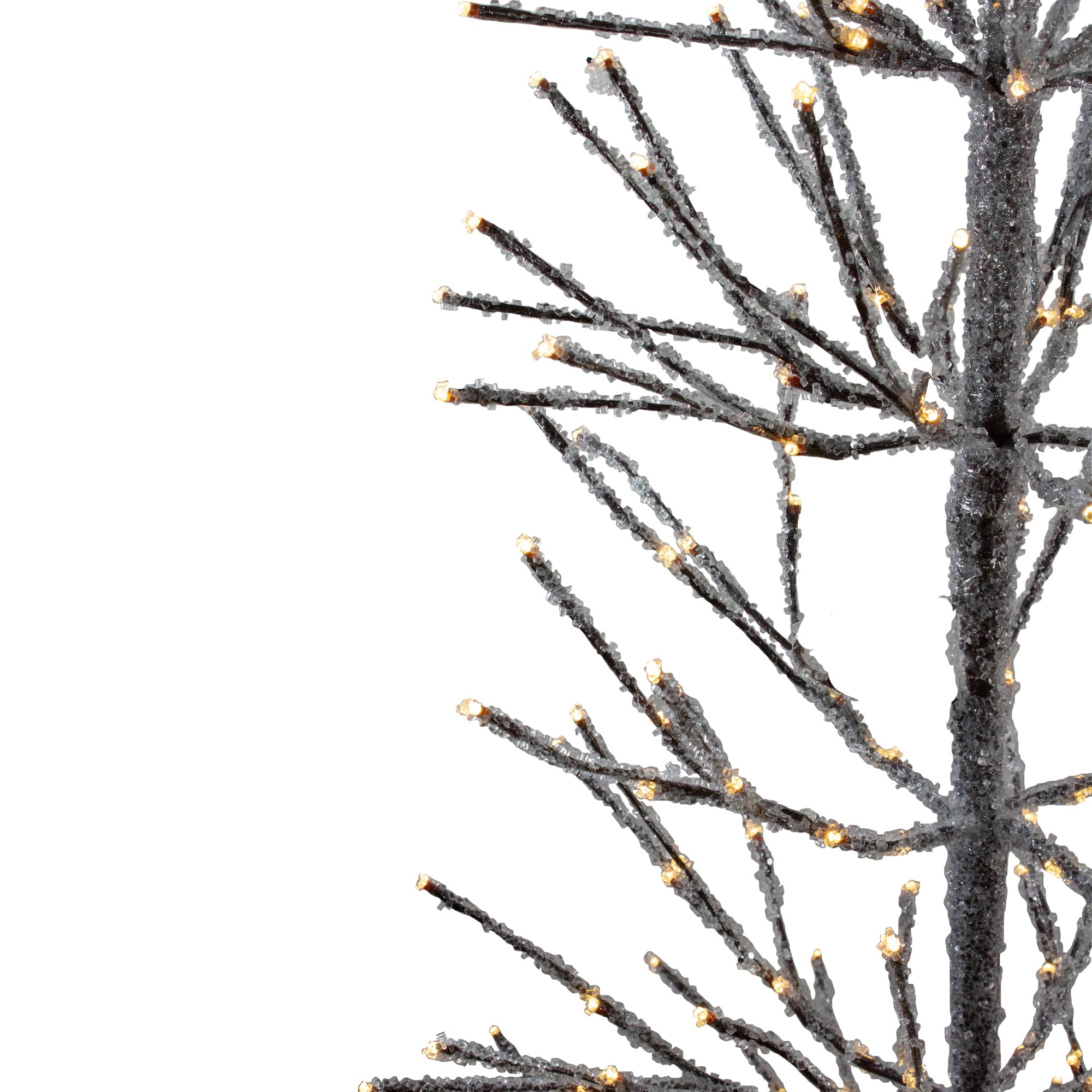 6ft. Pre-Lit Brown Artificial Christmas Tree with LED Clear Icicle Lights