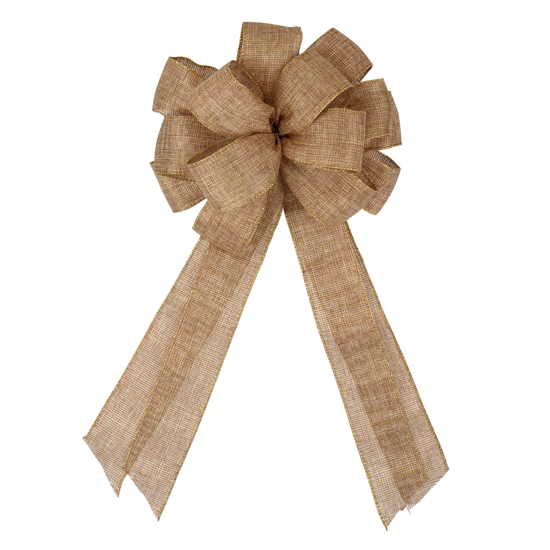 20.5&#x22; Gold Shimmer Edge Tree Topper Bow by Celebrate It&#x2122;