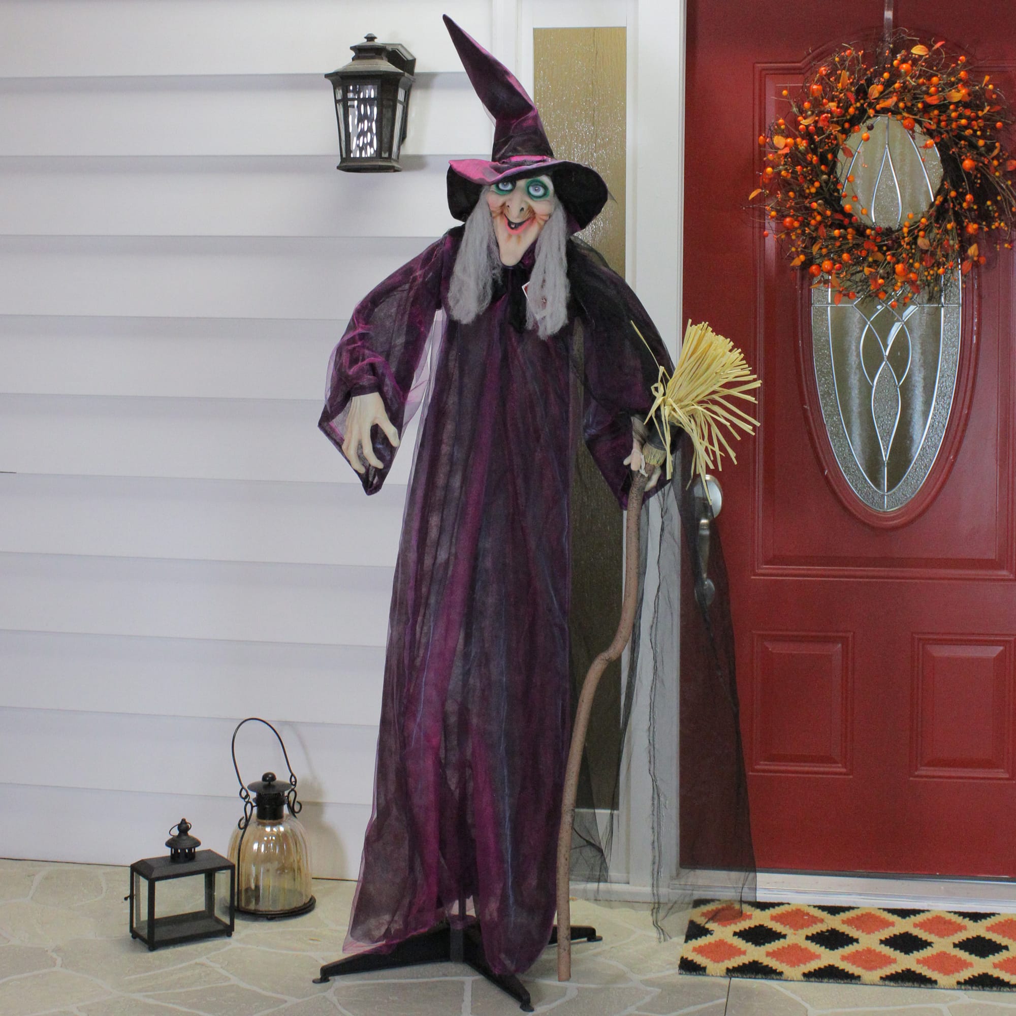 5.5ft. Lighted & Animated Witch Halloween Figure Decoration