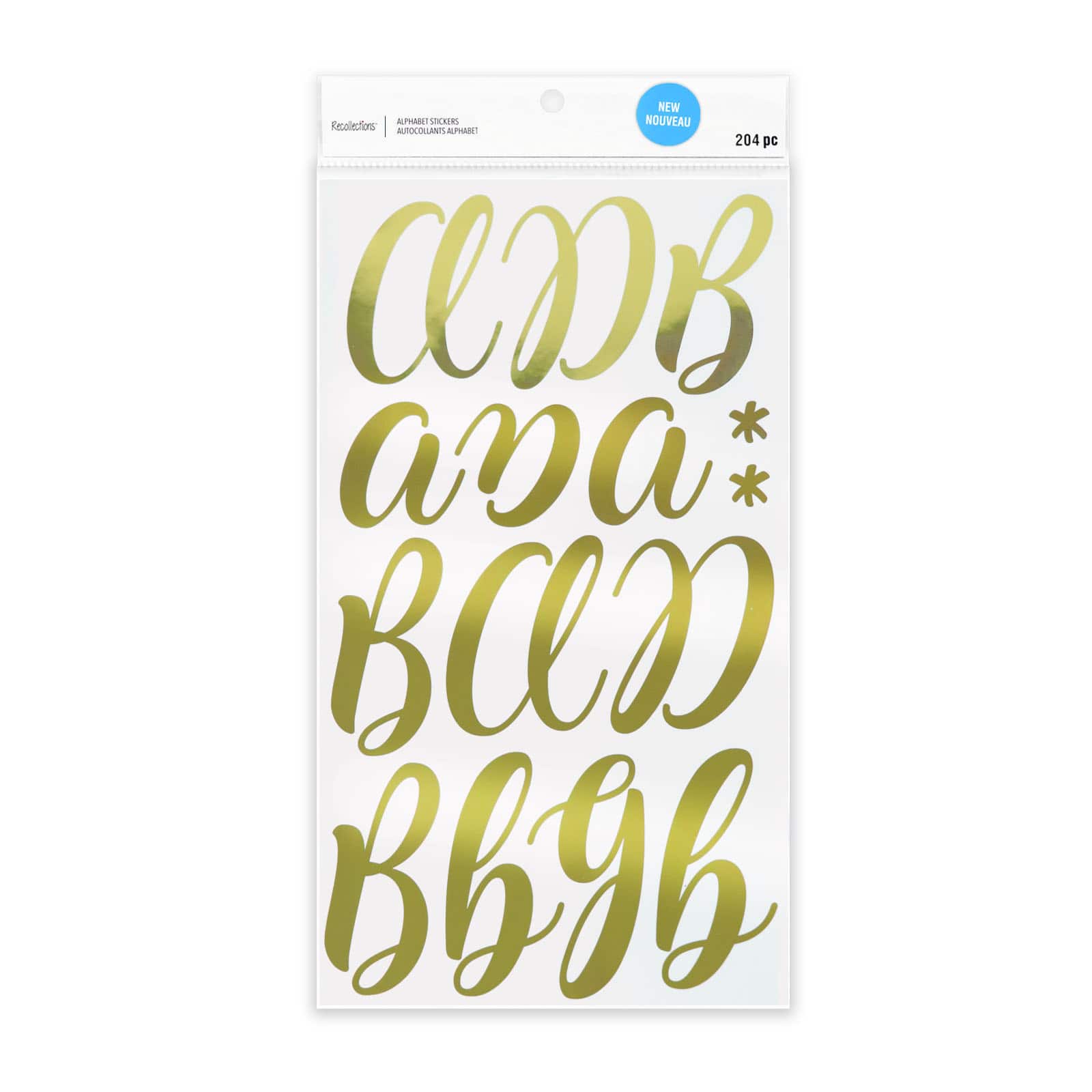 Recollections Gold Hand Letter Alphabet Stickers - Each