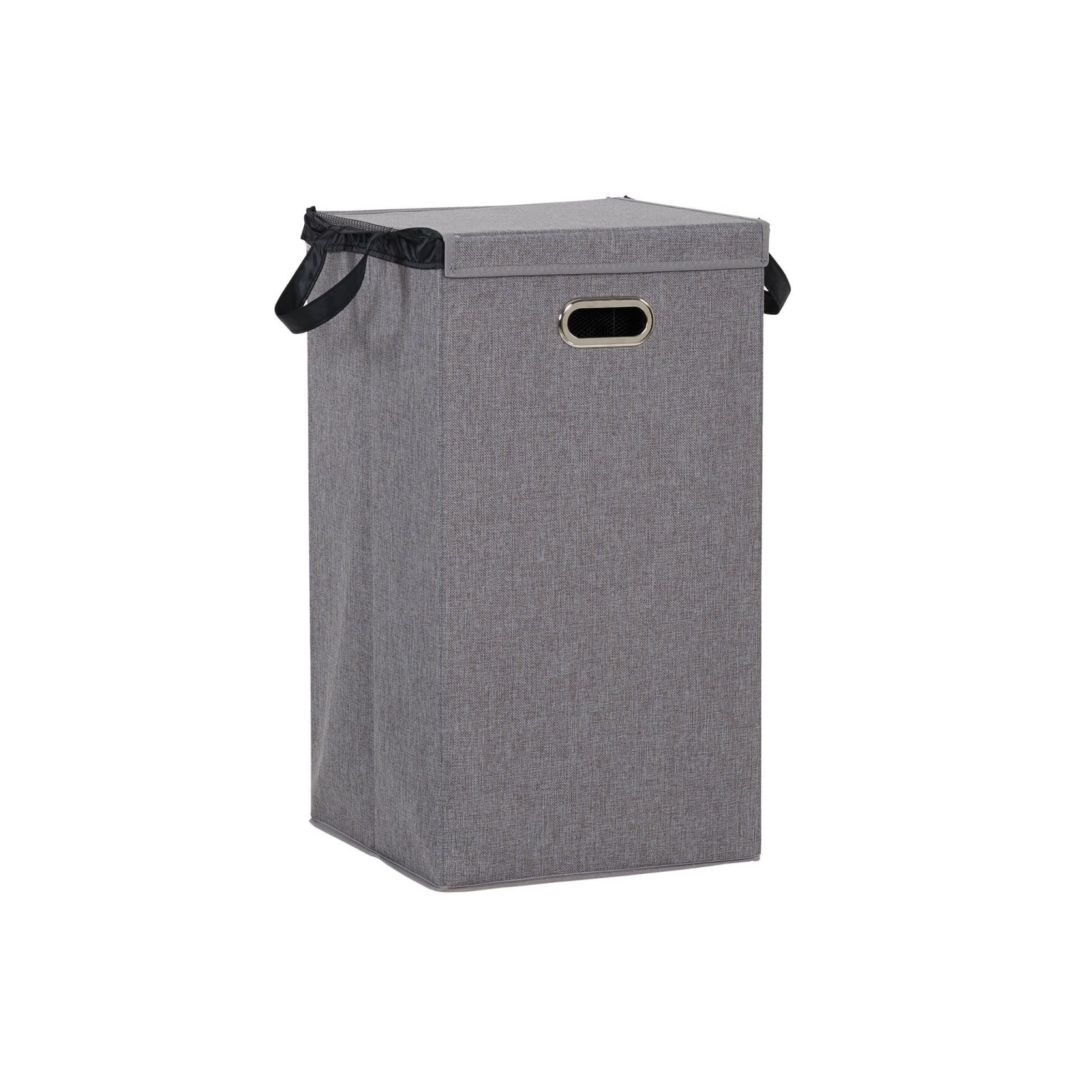 Household Essentials Gray Moisture-Resistant Laundry Hamper with Magnetic Lid & Removable Mesh Liner