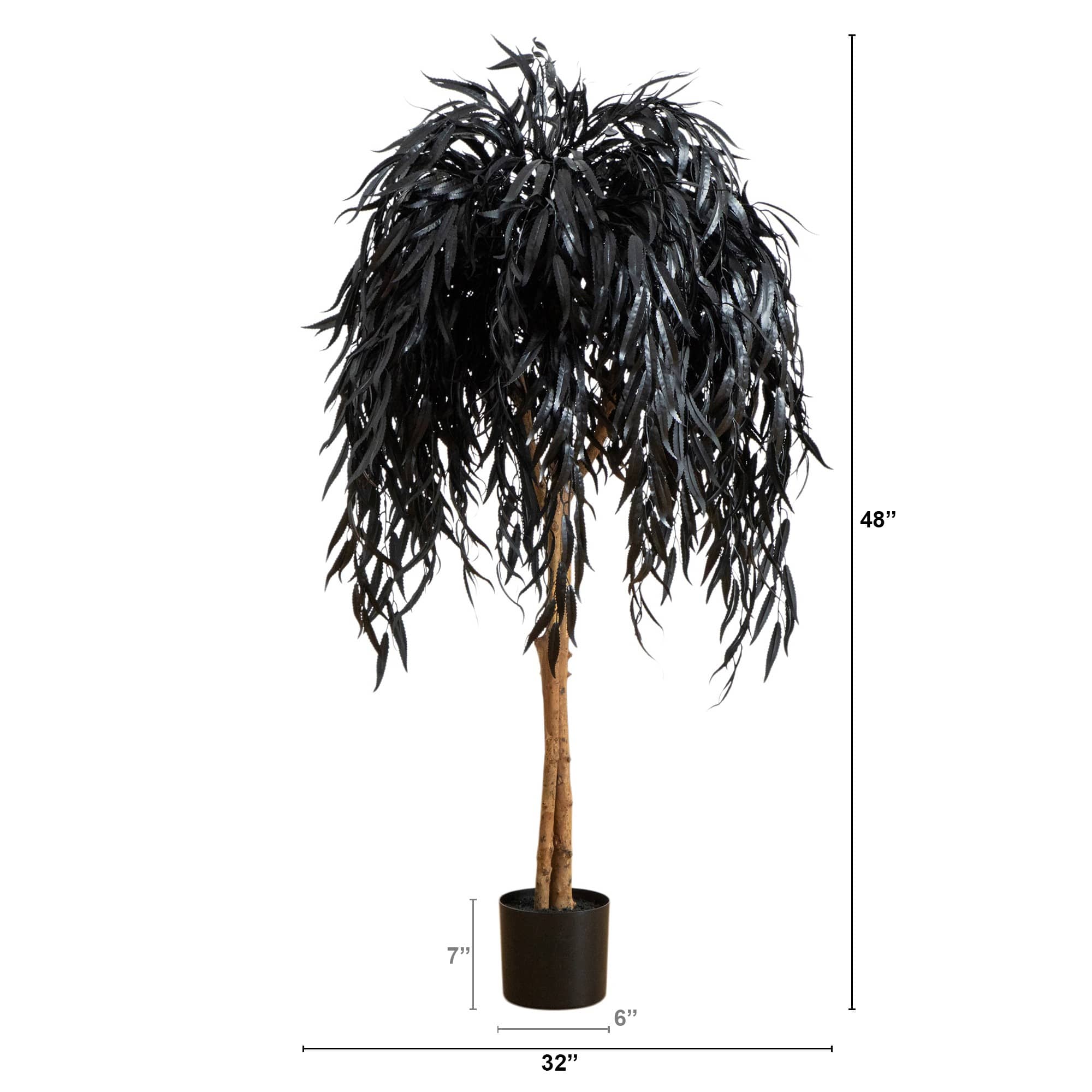 4ft. Artificial Halloween Black Willow Tree