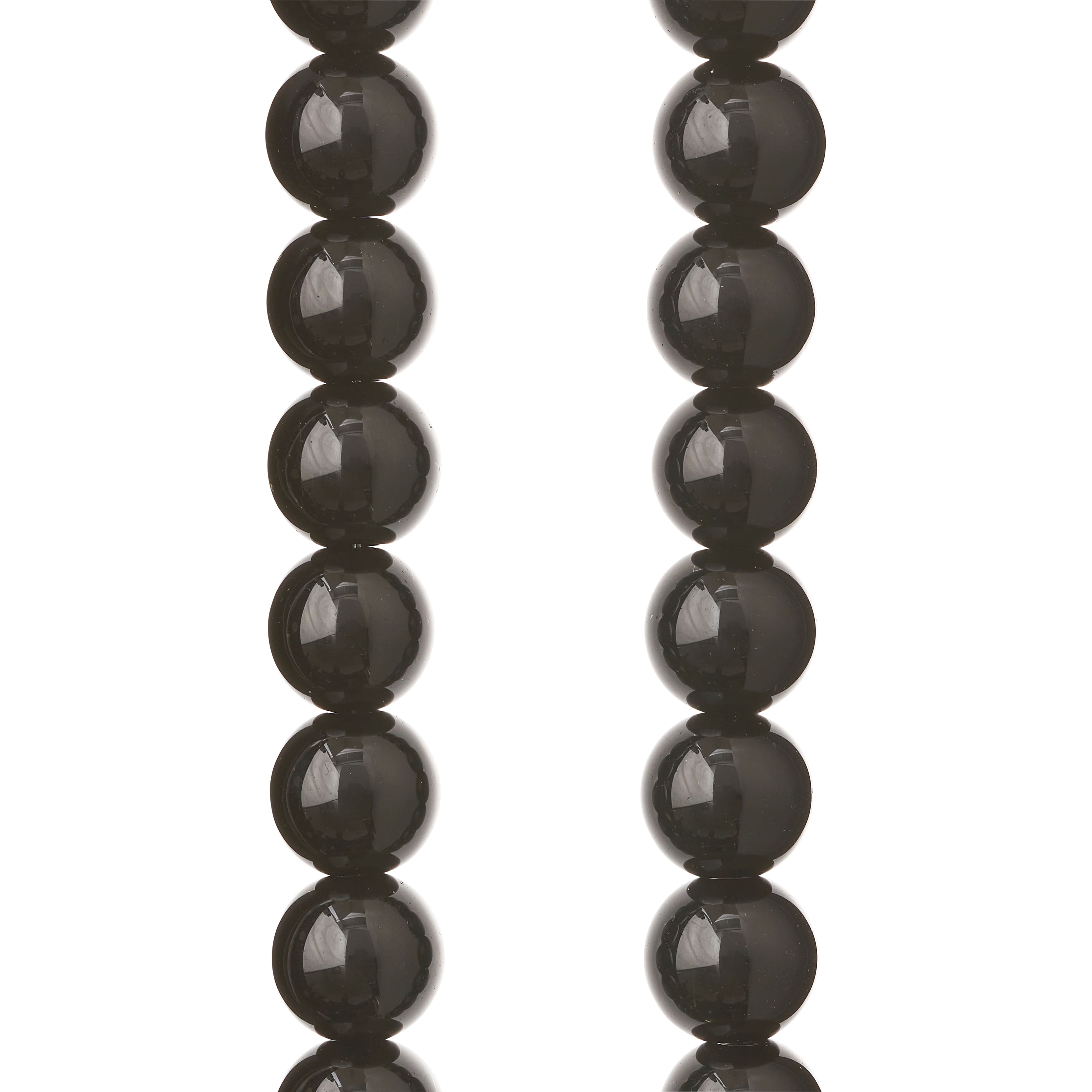 12 Packs: 26 ct. (312 total) Black Glass Round Beads, 10mm by Bead Landing™