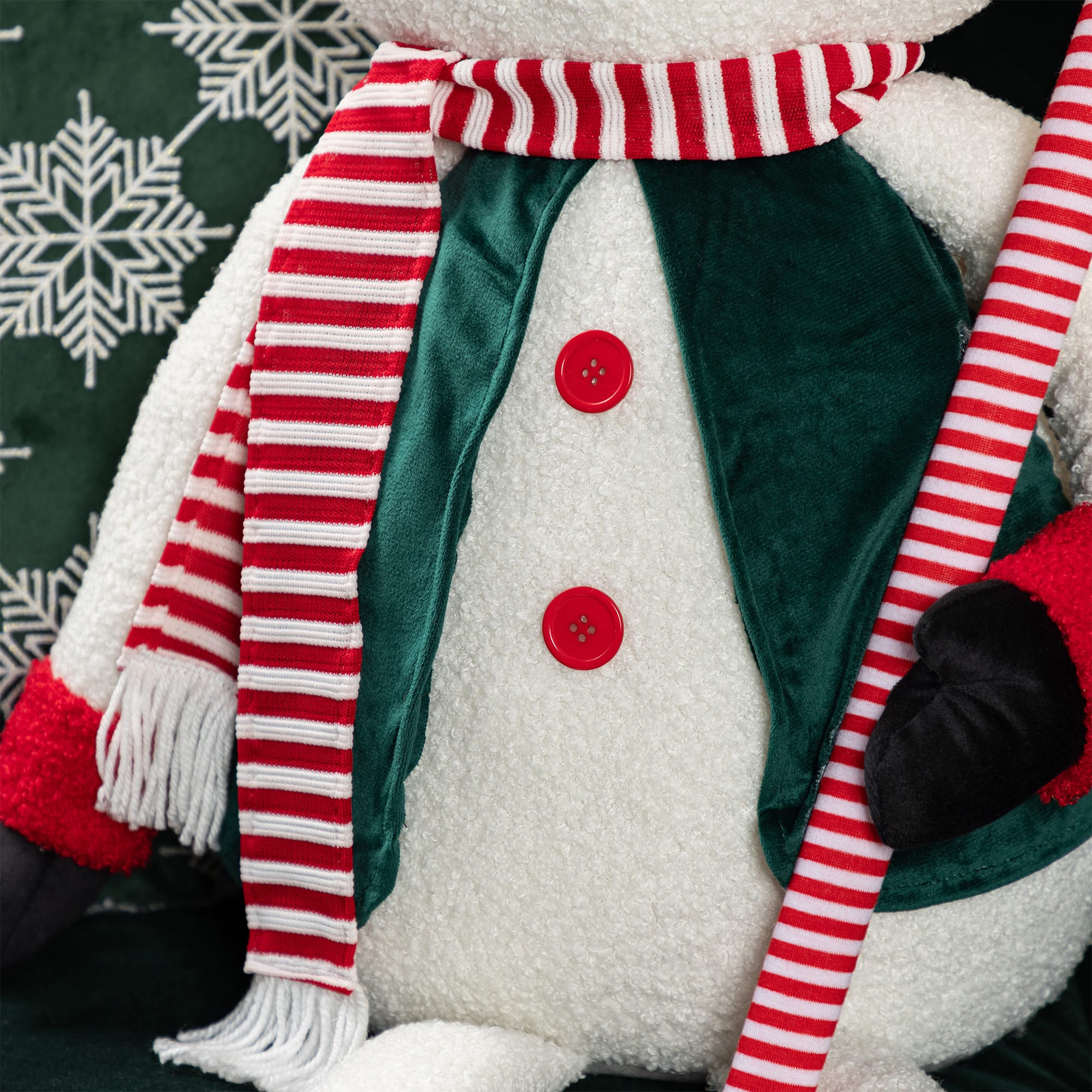 Glitzhome&#xAE; 60&#x22;H Christmas Oversized Fabric Snowman With Dangle Legs