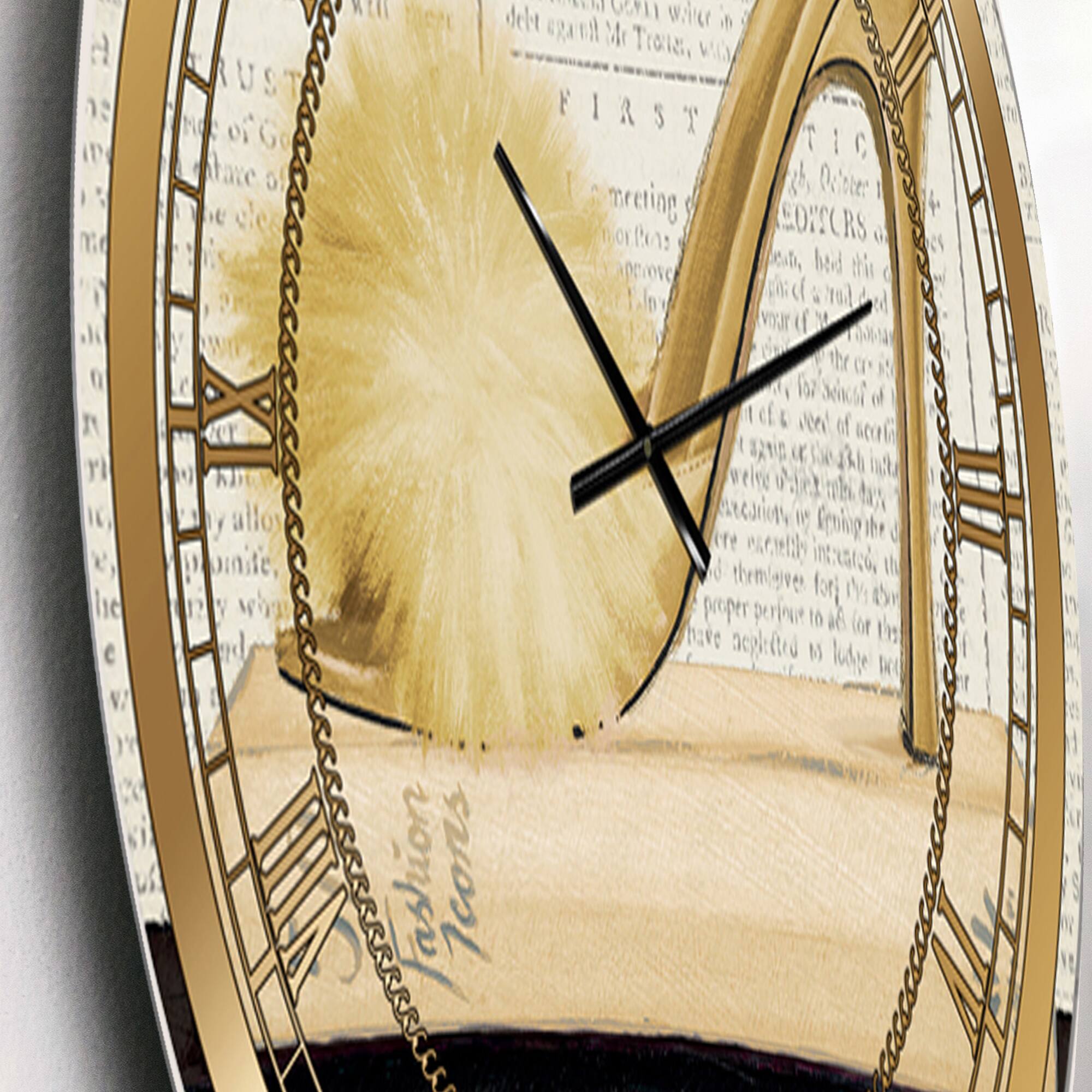 Designart 'Gold Fashion High Hells Ii Glam Wall Clock