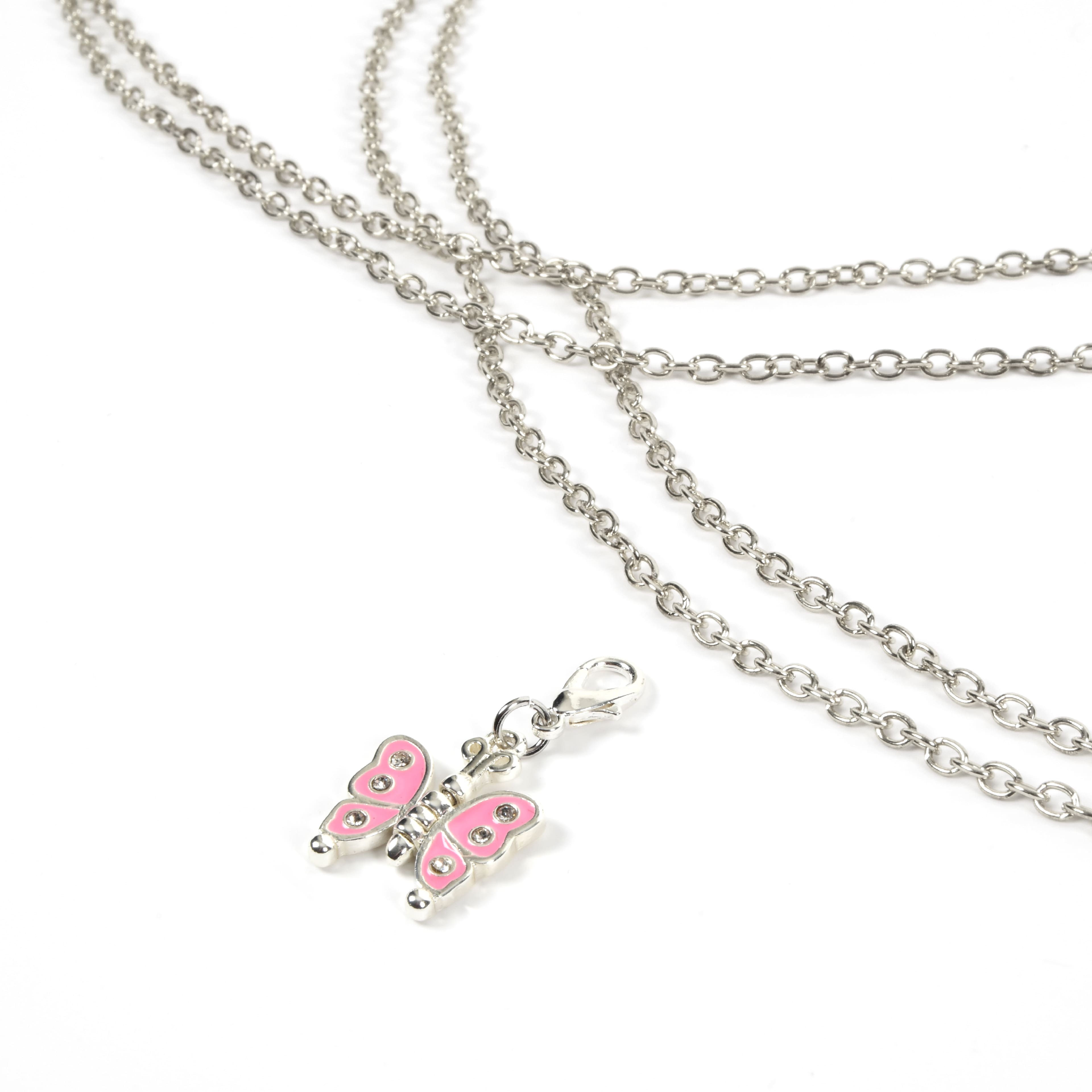 Pink &#x26; Silver Butterfly Charm by Bead Landing&#x2122;