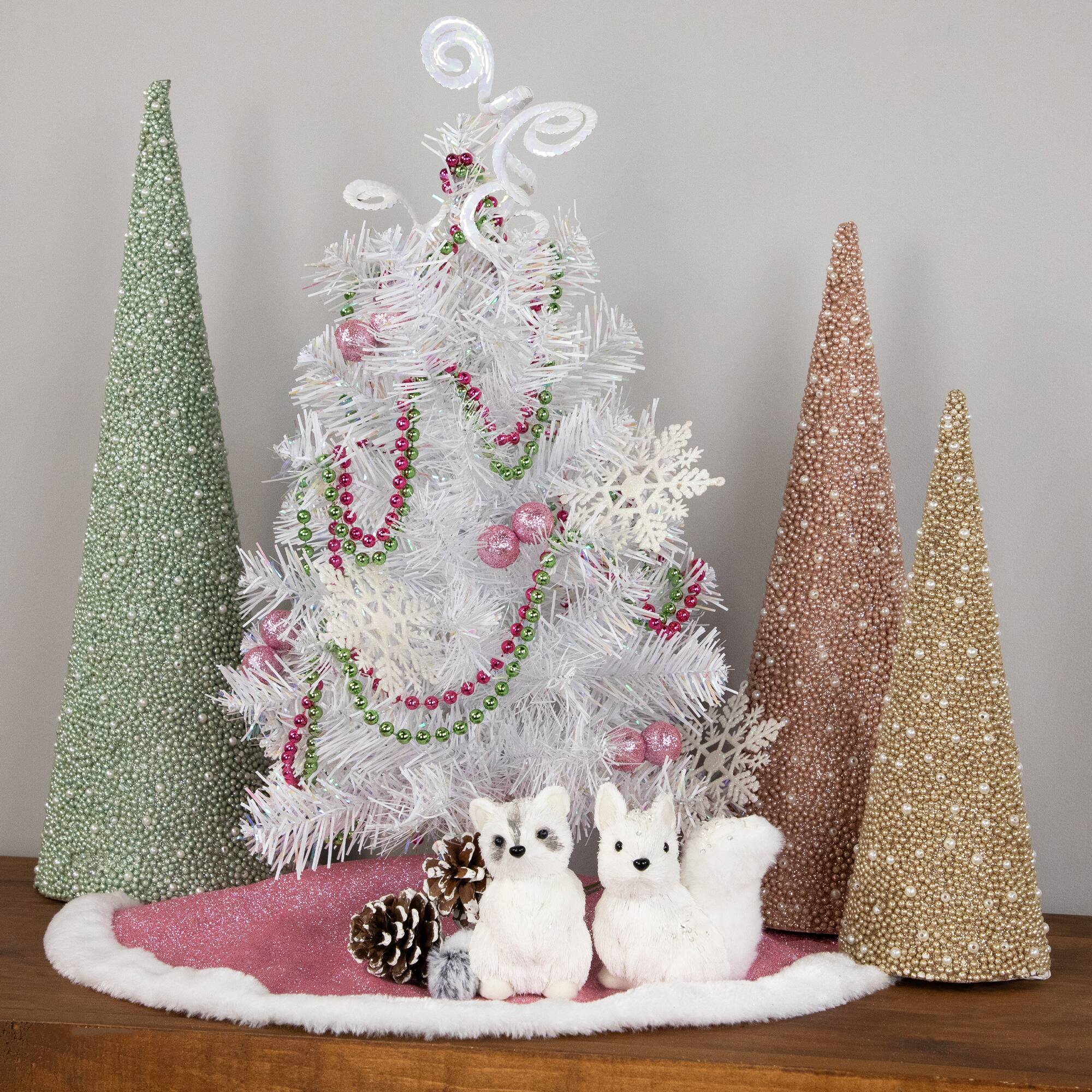 18" Unlit White Iridescent Spruce Artificial Christmas Tree