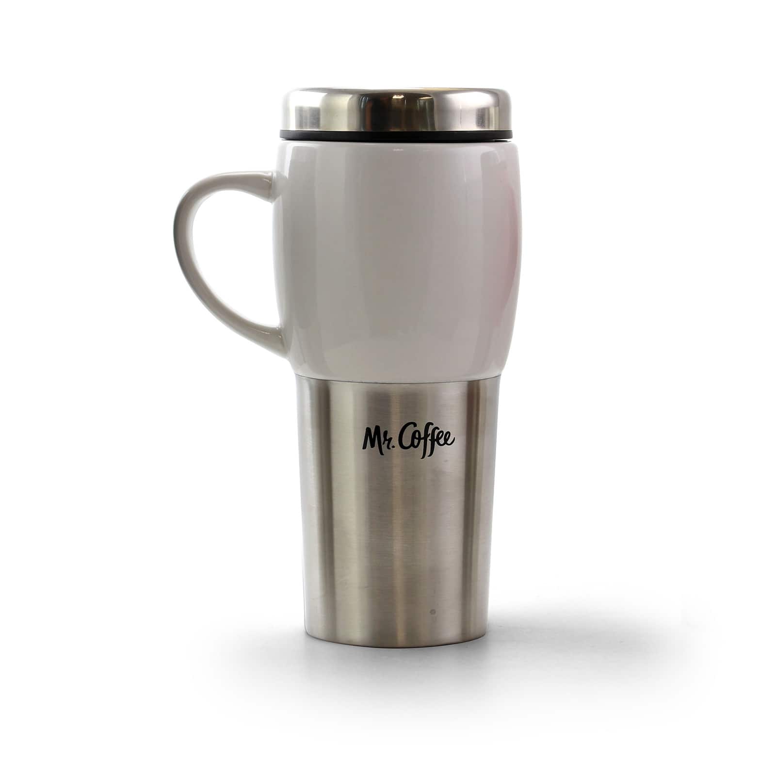 Mr. Coffee Traverse 16oz. Stainless Steel & Ceramic Travel Mugs, 3ct.