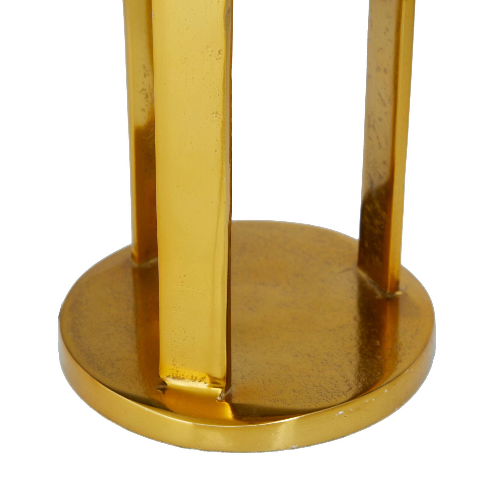 Set of 2 Gold Aluminum Modern Candle Holder, 14&#x22; x 5&#x22; x 5&#x22;